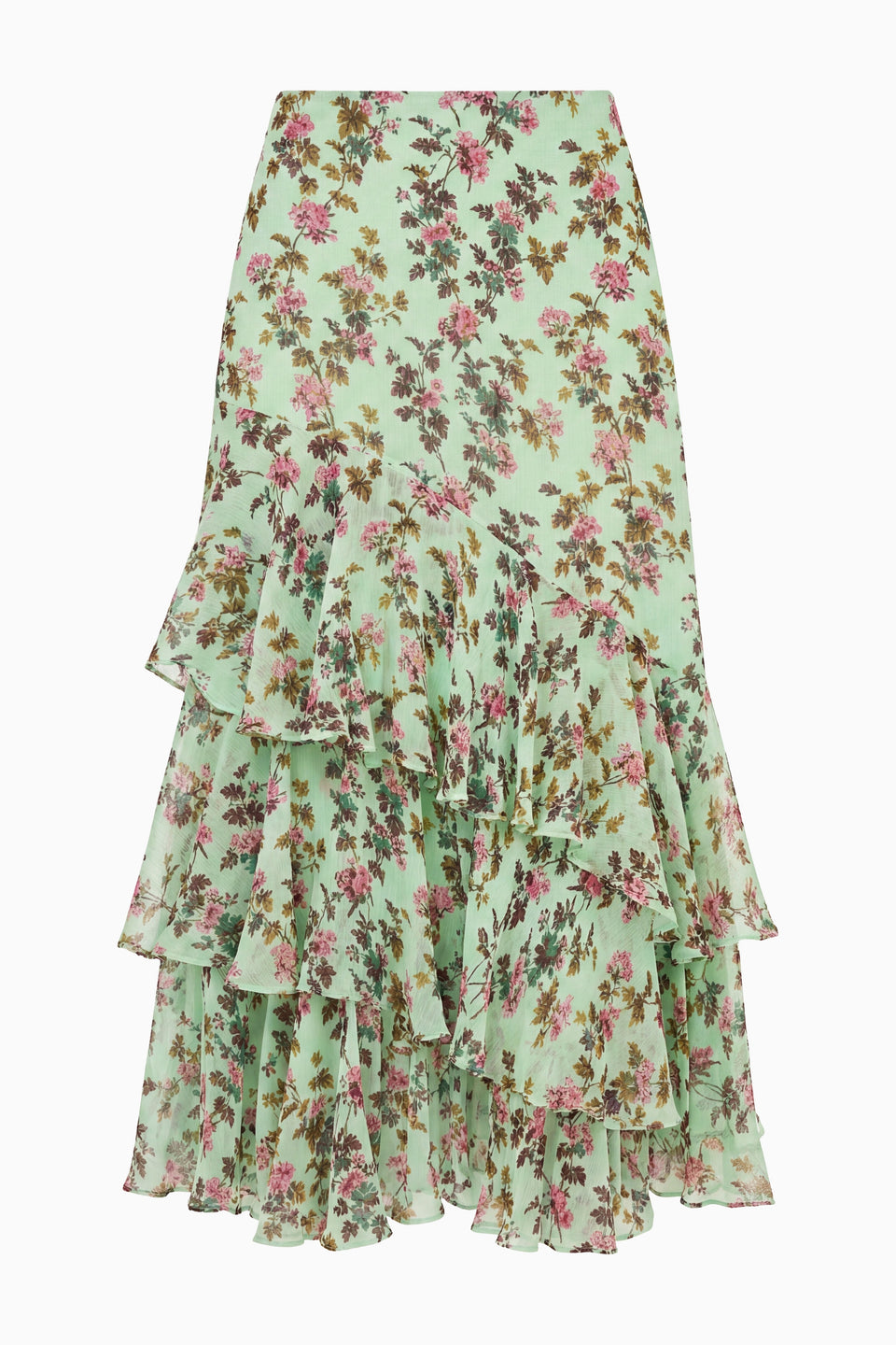 Meadow Silk Midi Skirt - Opaline