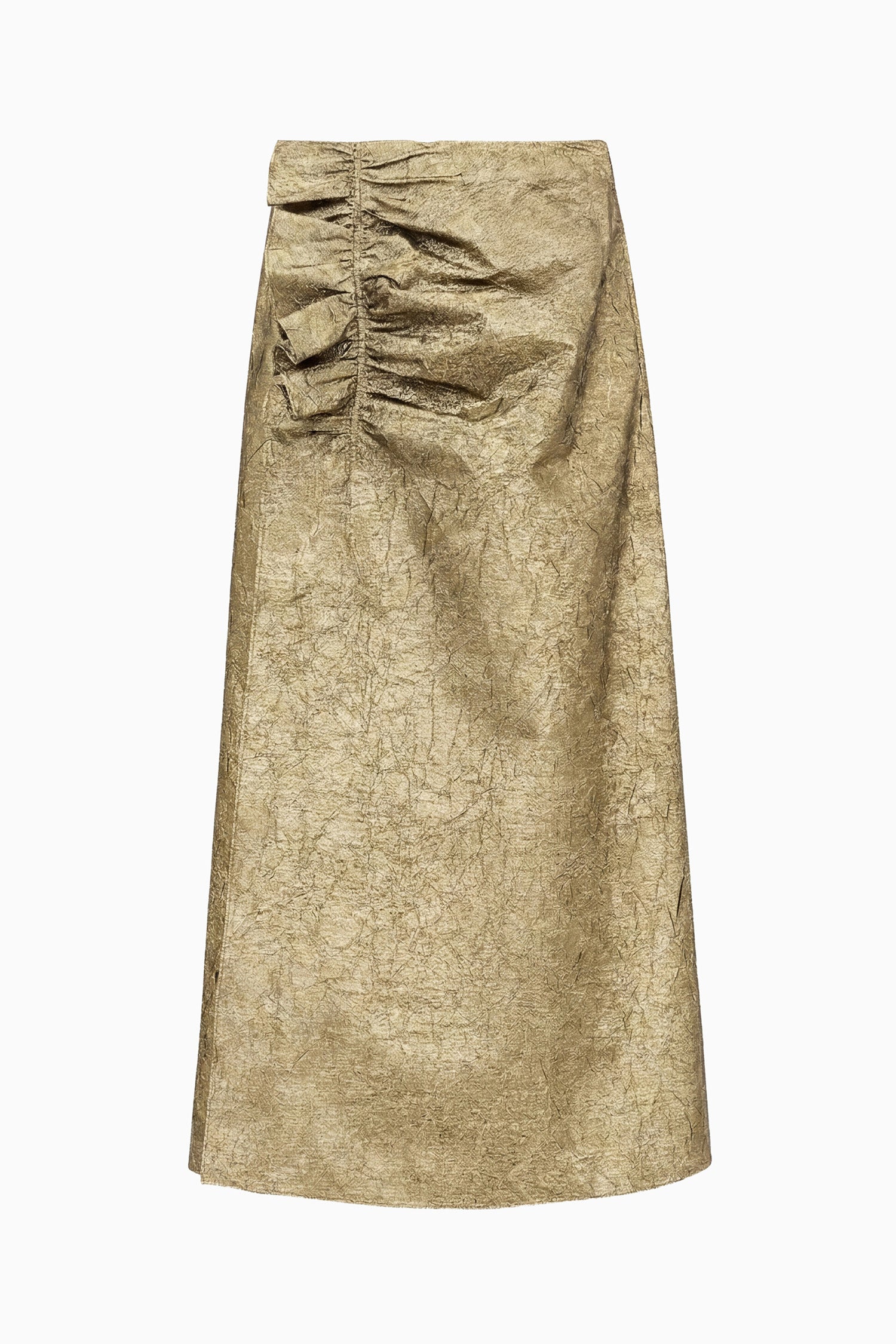 Ellis Taffeta Midi Skirt - Light Gold