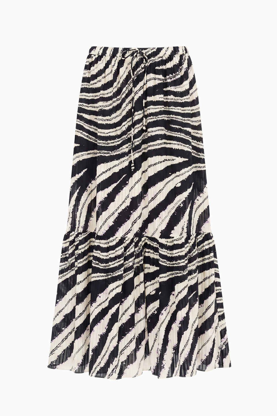 Olina Cotton Midi Skirt - Shibori Wave