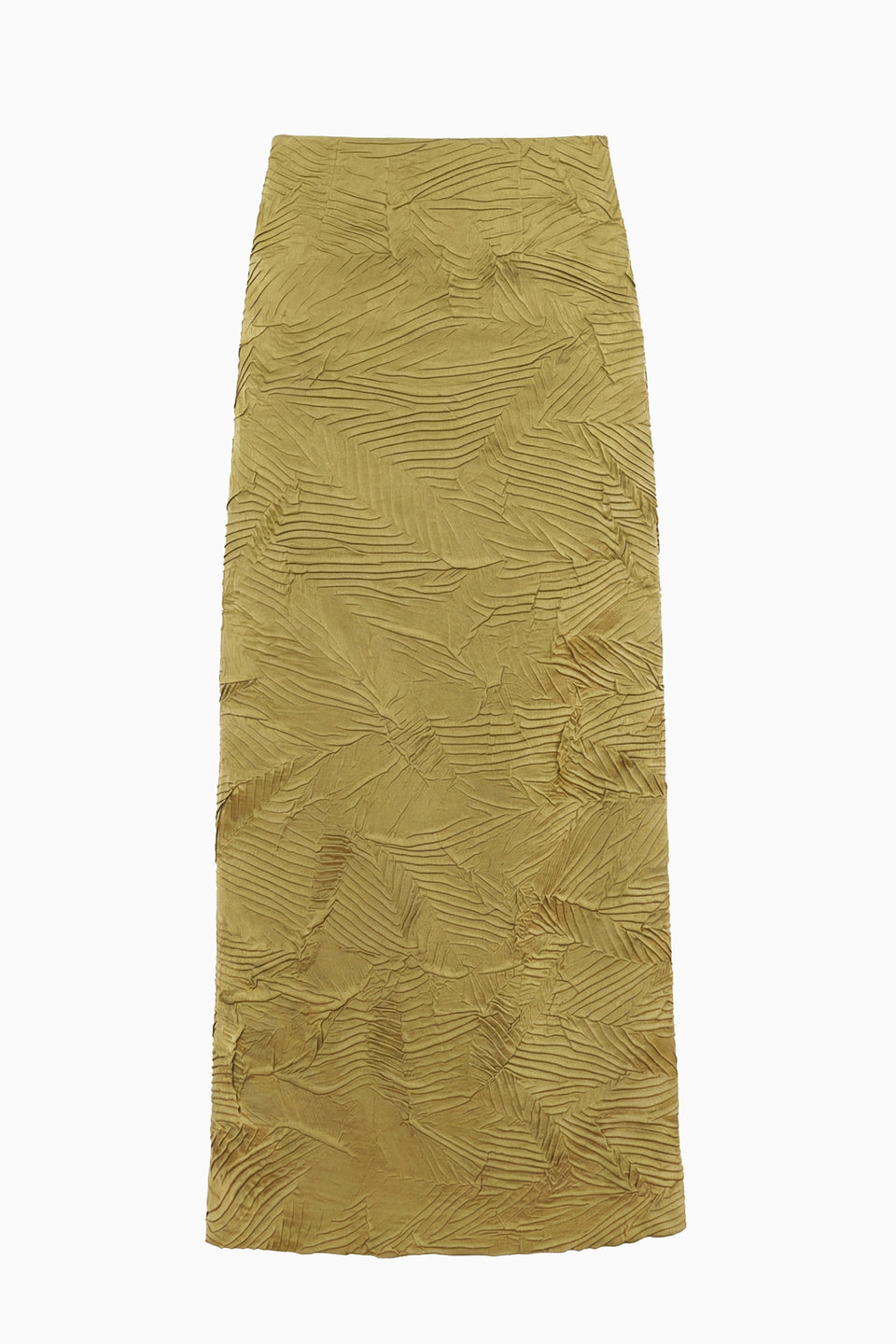 Inez Satin Skirt - Moss Gold