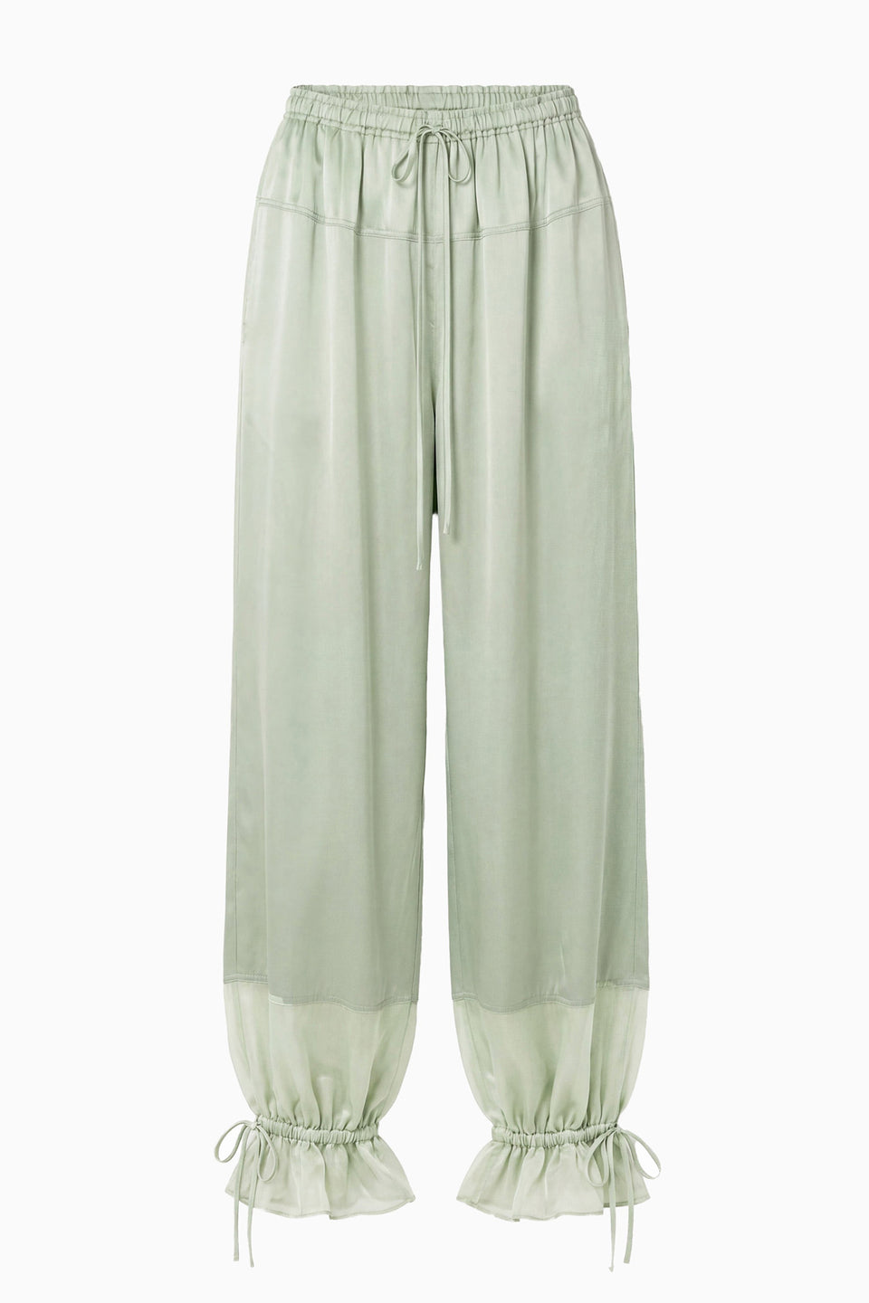 Camile Silk Cinched Pant - Celadon