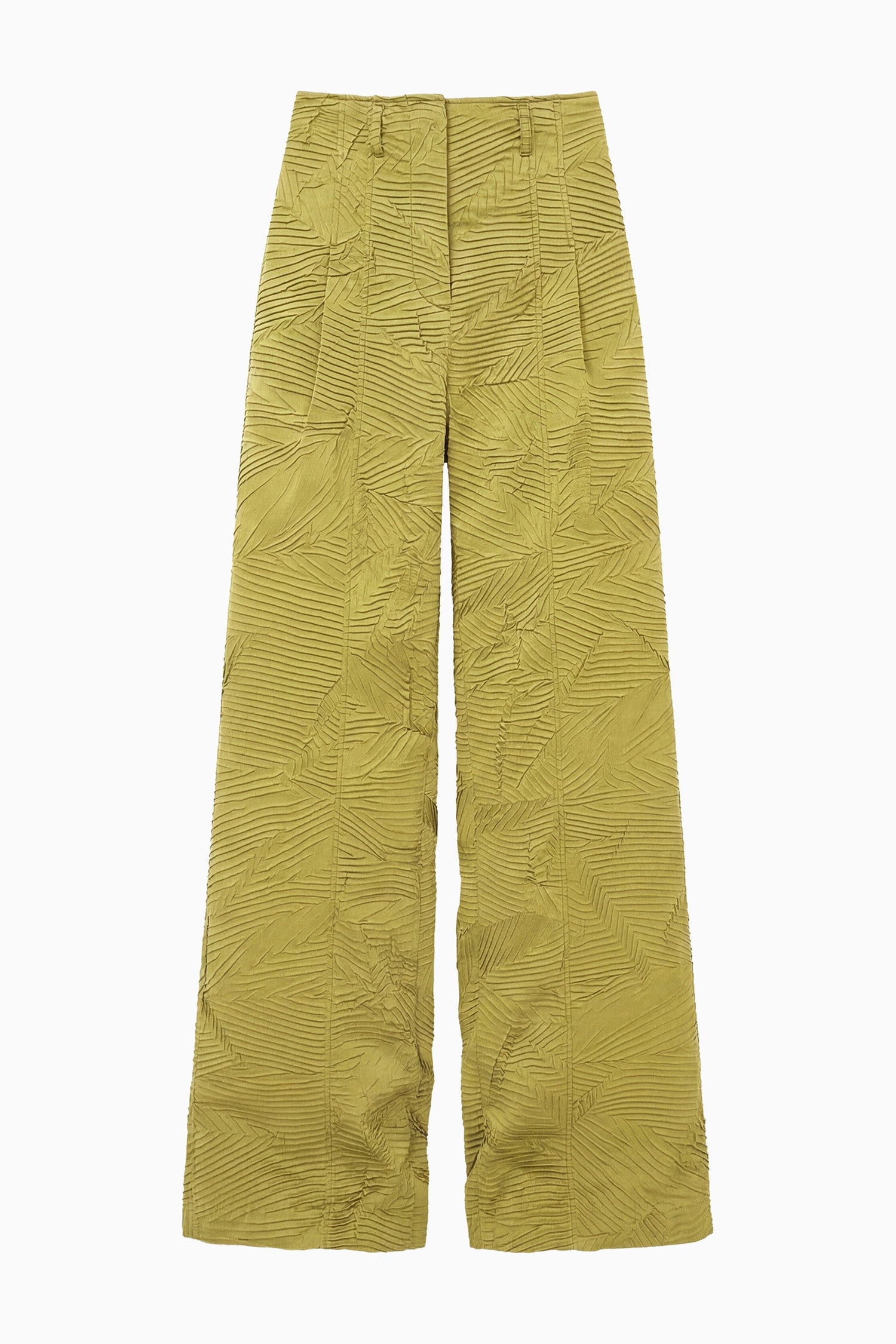 Carine Satin Pant - Moss Gold