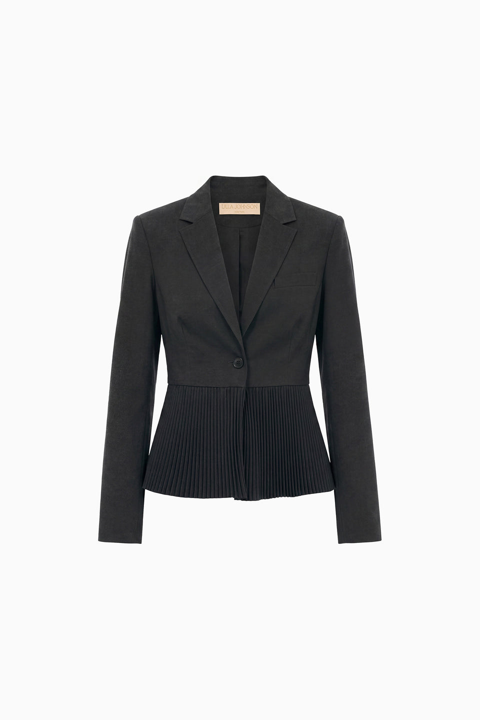 Greta Pleated Wool Blazer - Noir