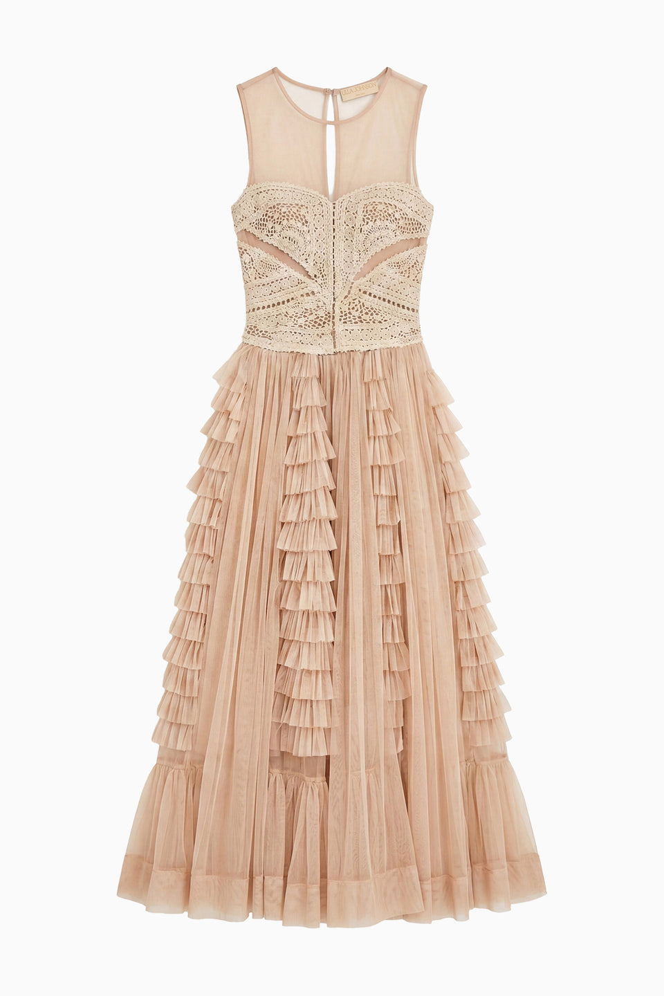 Orla Crochet & Tulle Dress - Sandstone