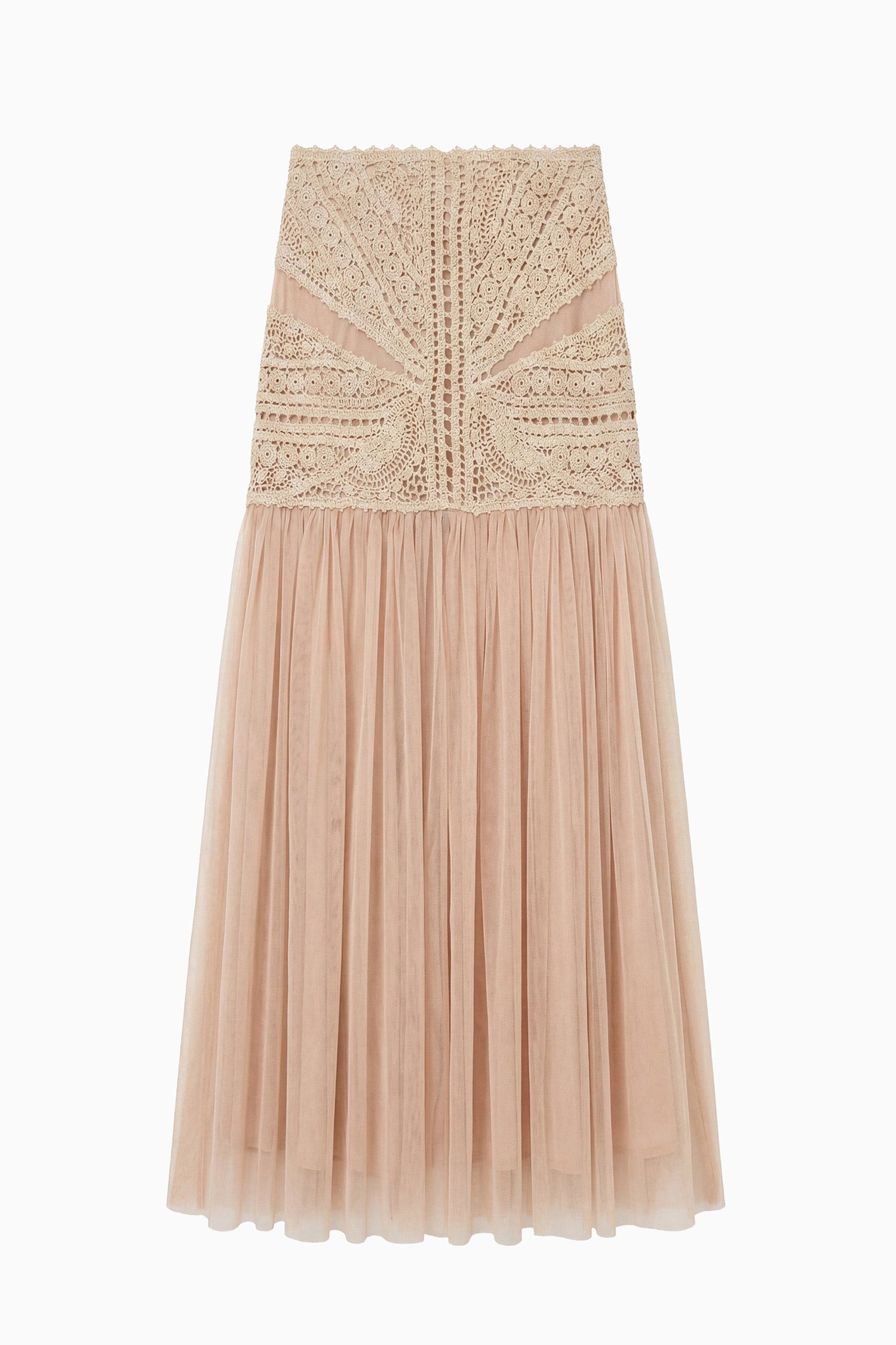 Ulla Johnson Araminta Crochet & Tulle Skirt - Sandstone