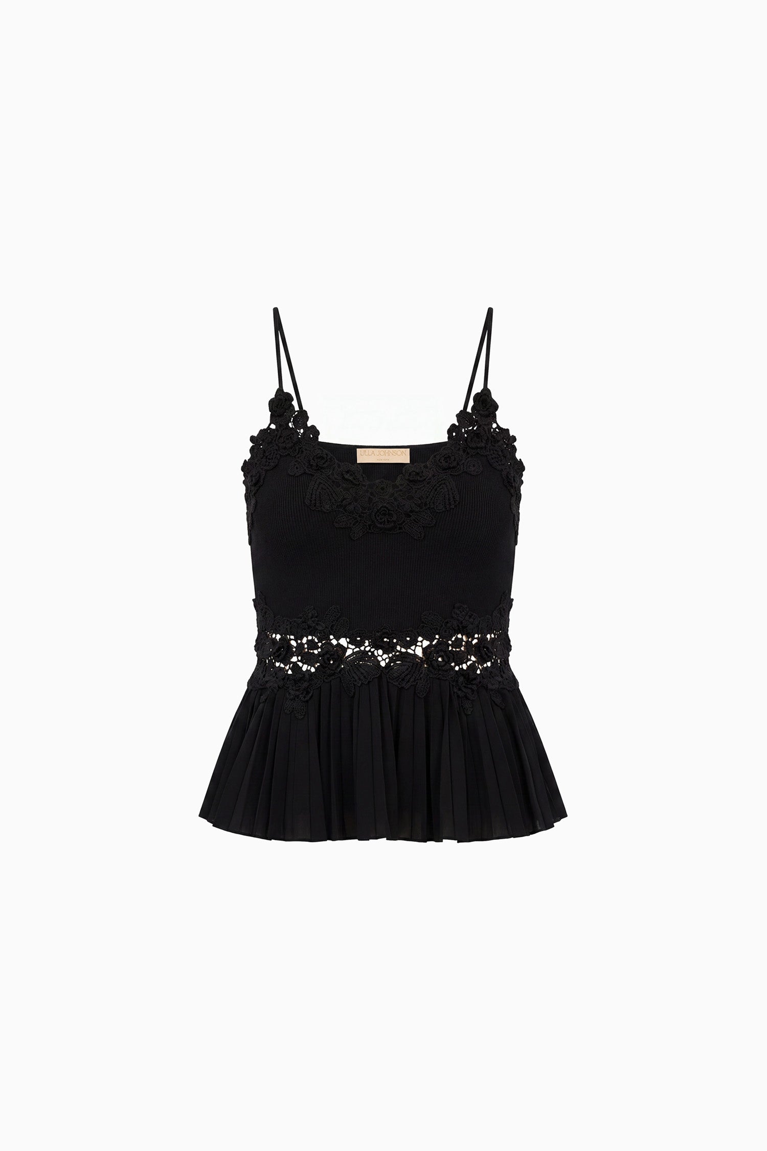 Ulla Johnson Estelle SL Crochet Top - Noir