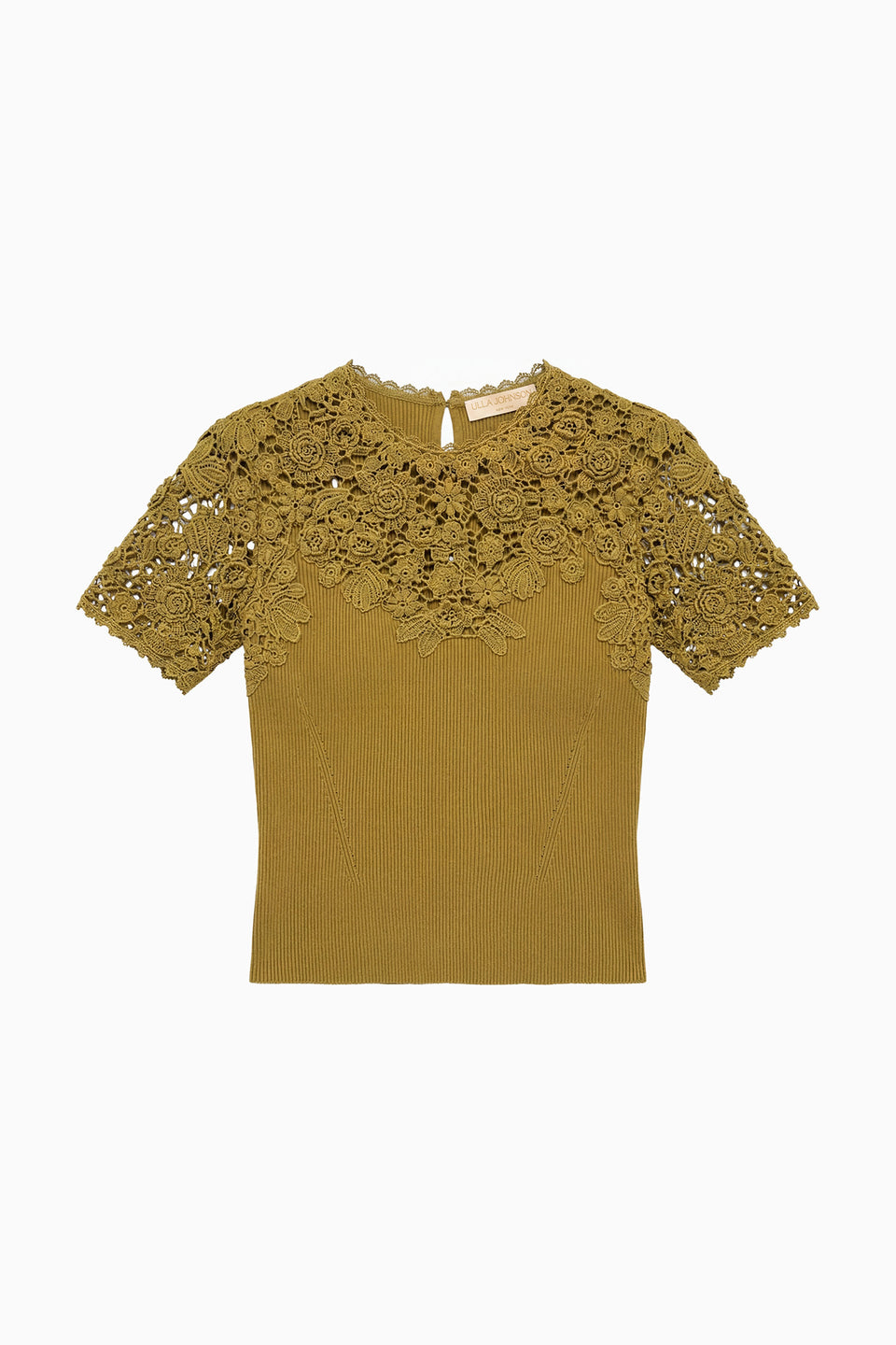Clelia SS Crochet Top - Loden