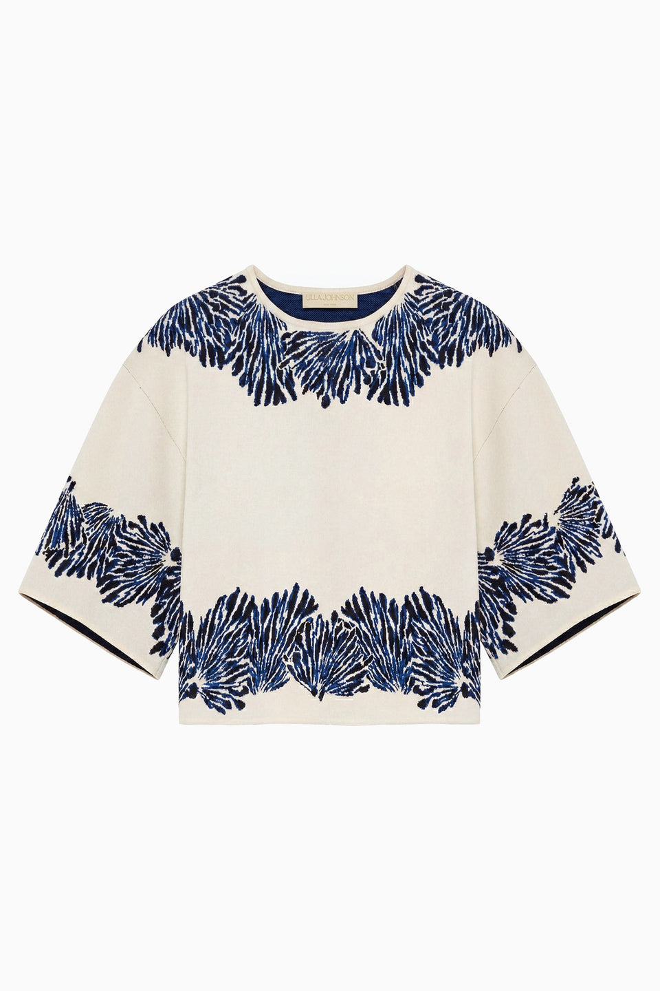 Alara Knit Jacquard Top - Ocean