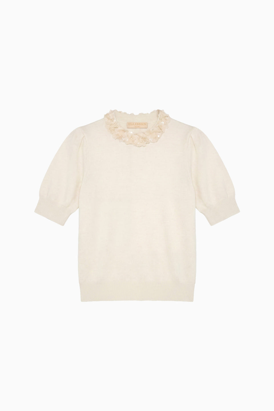 Jude SS Embellished Top - Pearled Ivory
