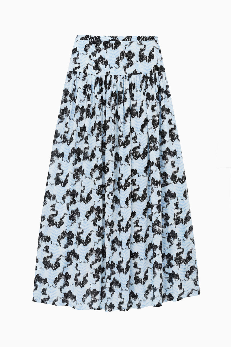 Ciel Shibori-Print Premium Jersey Midi Skirt - Flat Lay | Ulla Johnson