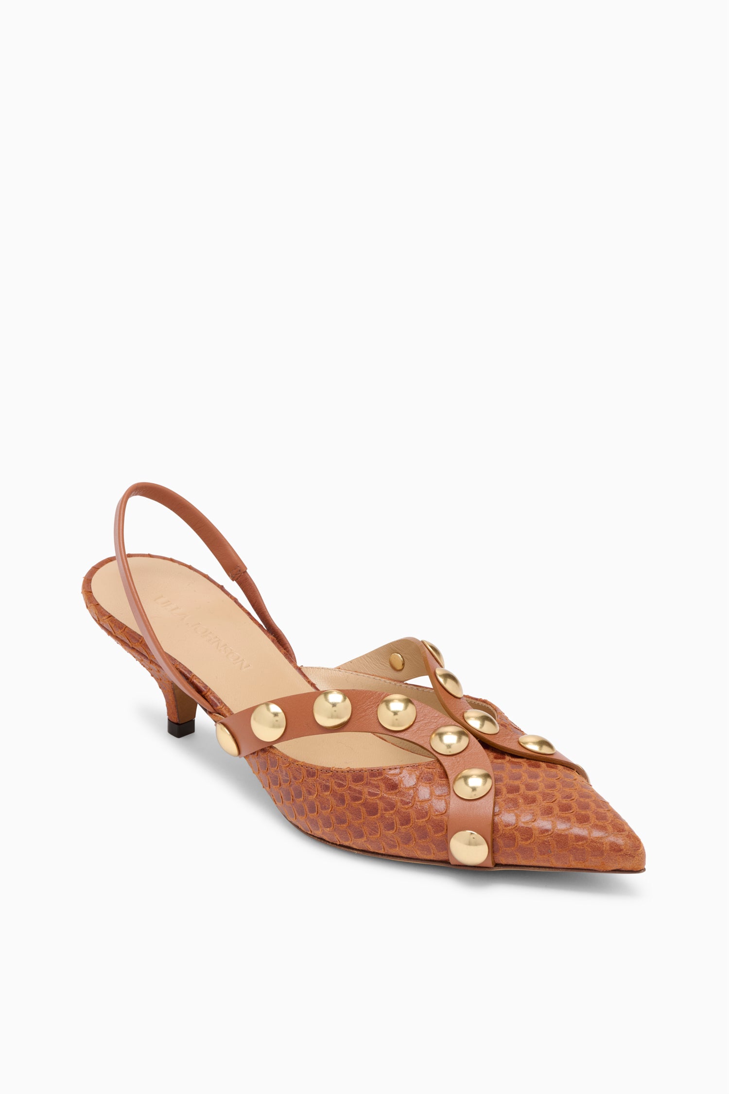 Ulla Johnson Vendome Studded Kitten Heel - Nutmeg