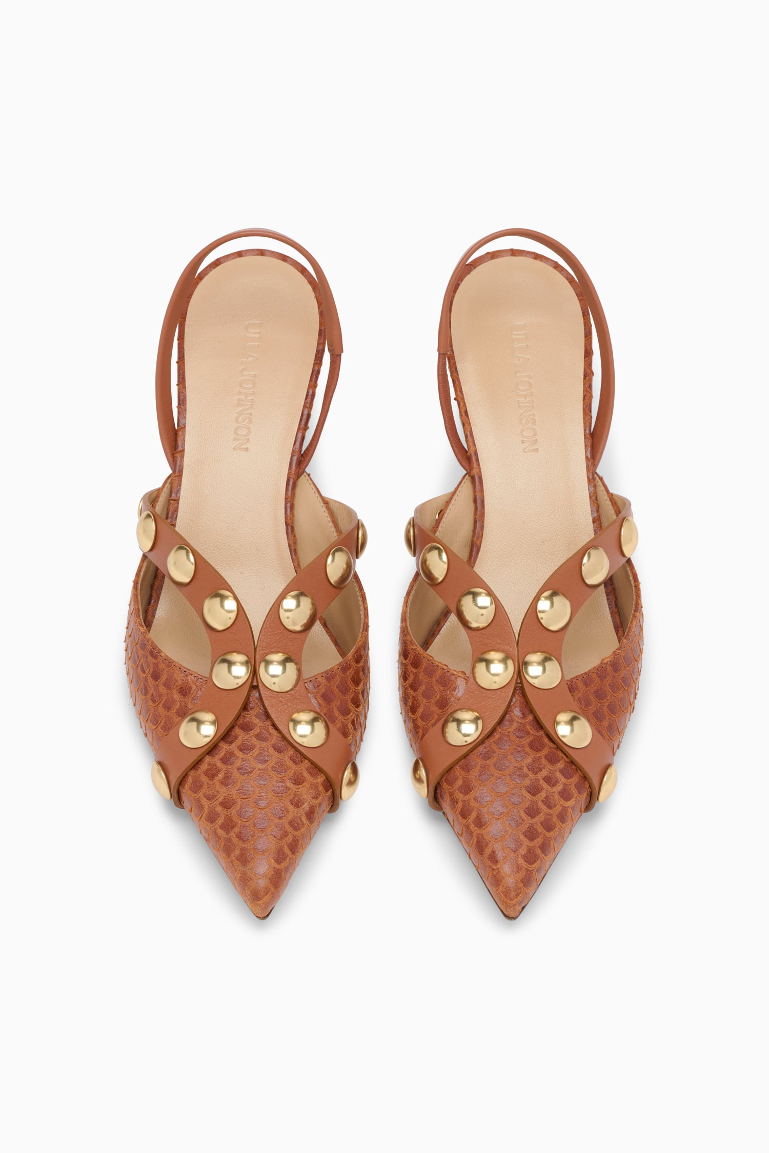 Vendome Studded Kitten Heel - Nutmeg