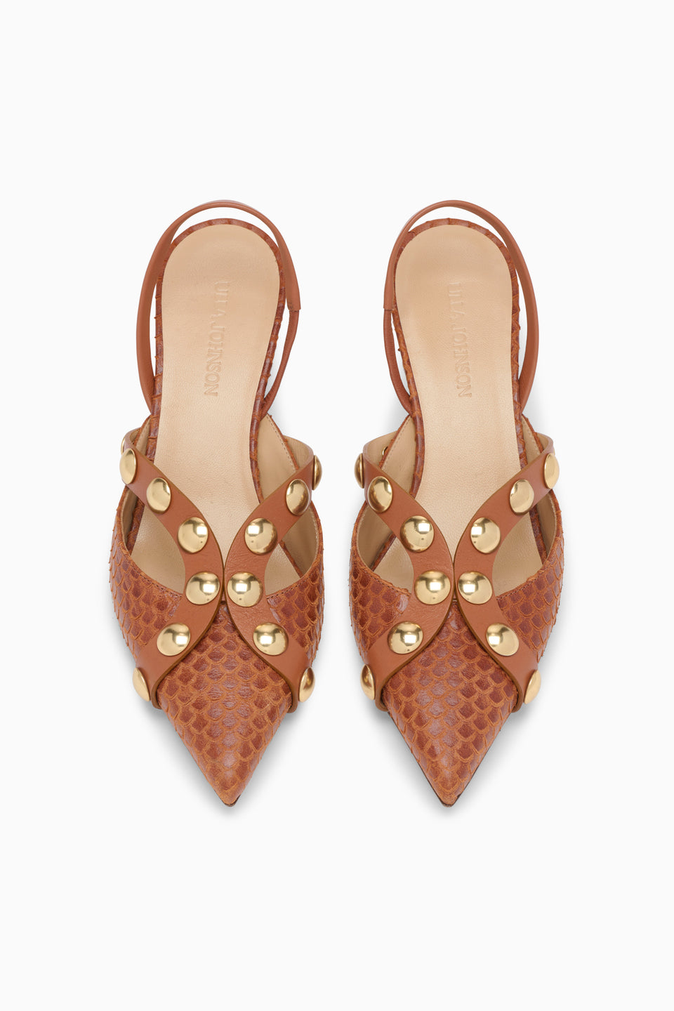 Vendome Studded Kitten Heel - Nutmeg