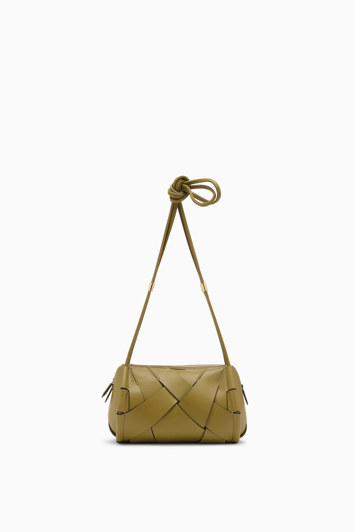 Charlotte Camera Bag - Olive Hand-Woven Green Italian Leather Bag