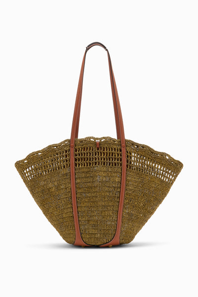 Marina Raffia Tote - Olive Green Hand-Crocheted Raffia Tote - Ulla