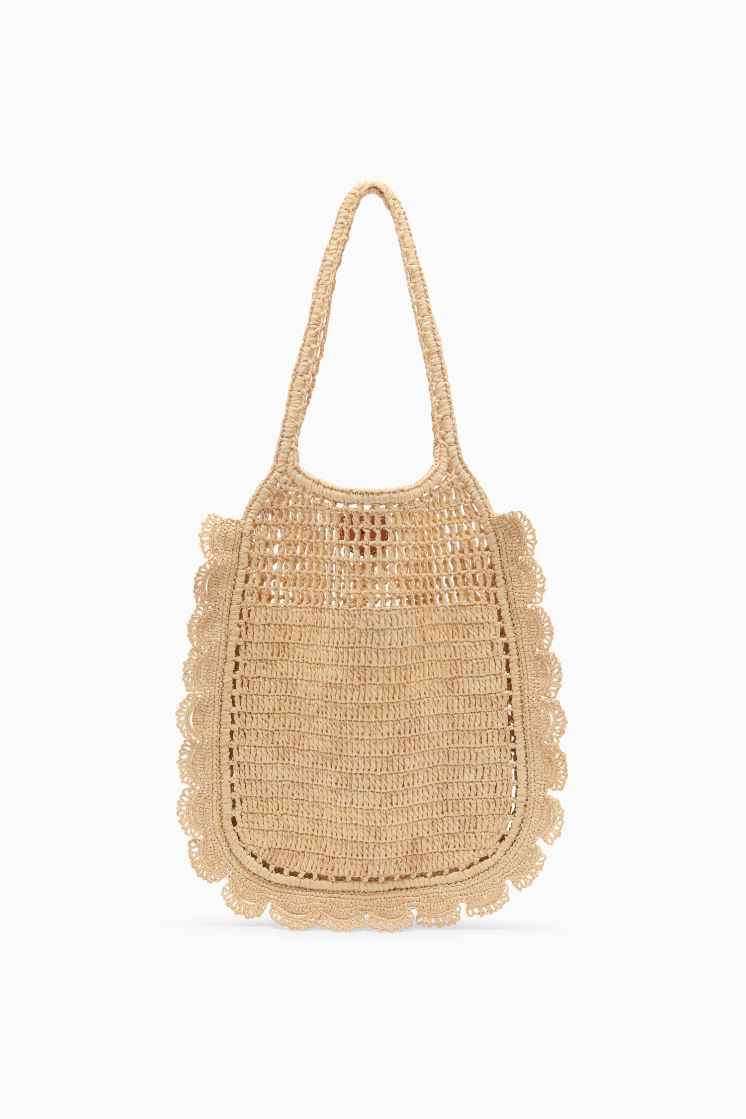 Marina Raffia Flat Tote - Natural Natural Hand-Crocheted Flat Tote