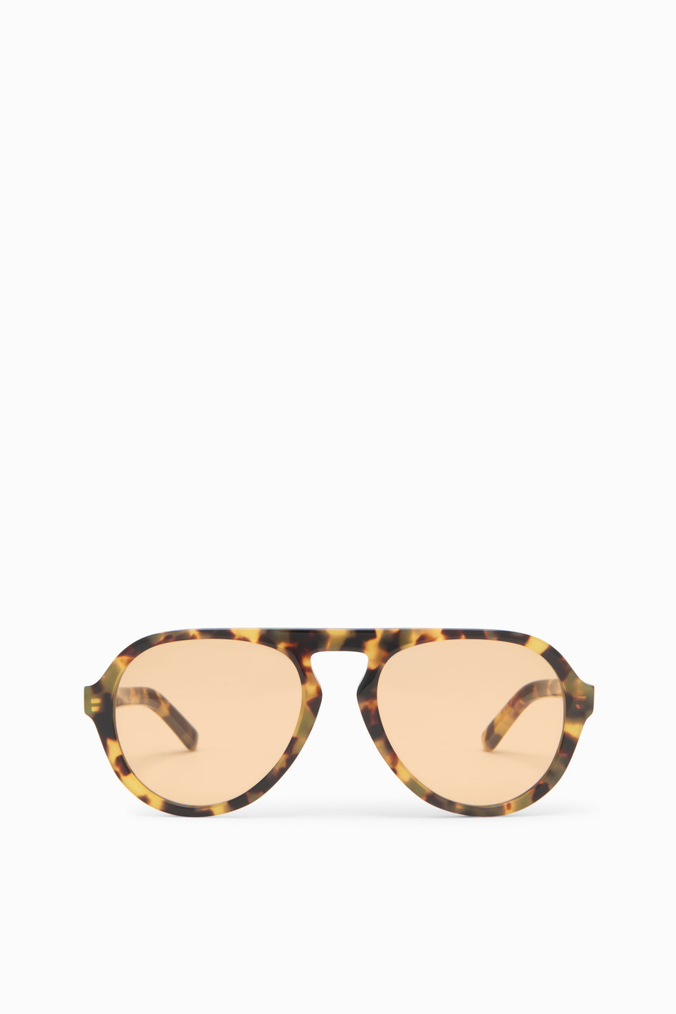 Tortoise Acetate Oversized Aviator Sunglasses - Front View | Ulla Johnson