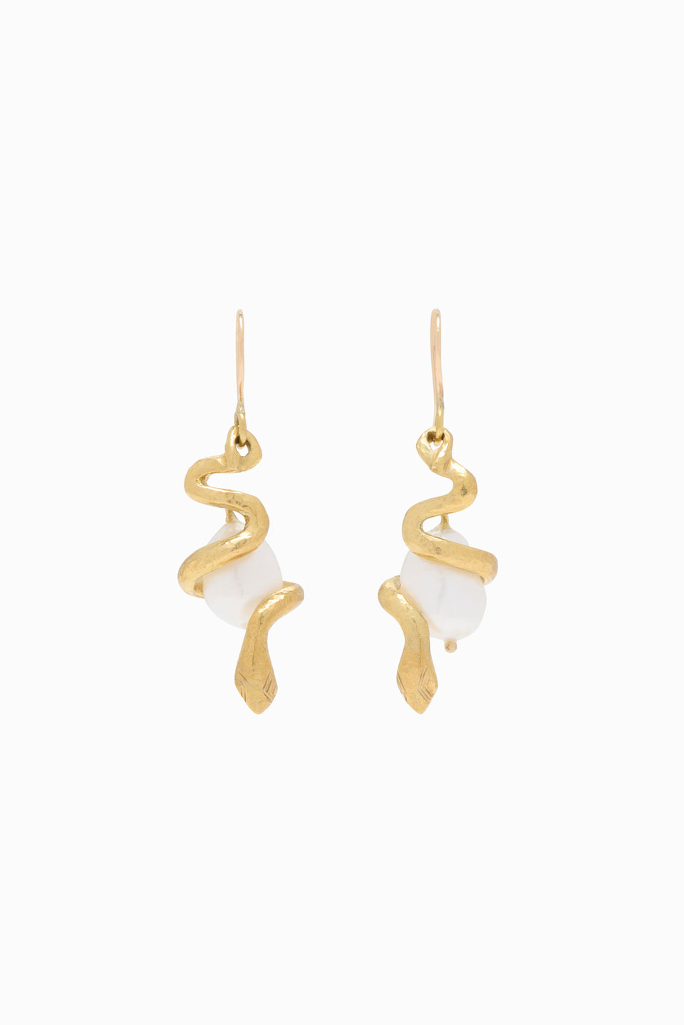 Pearl Snake Earring - Pearl