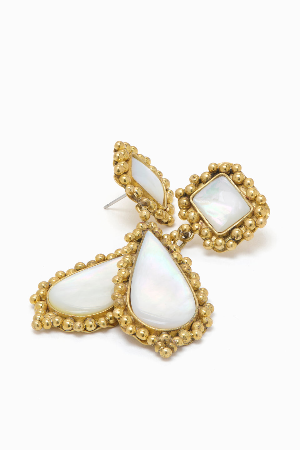 Mother of Pearl Framed Drop Earring - Pearl