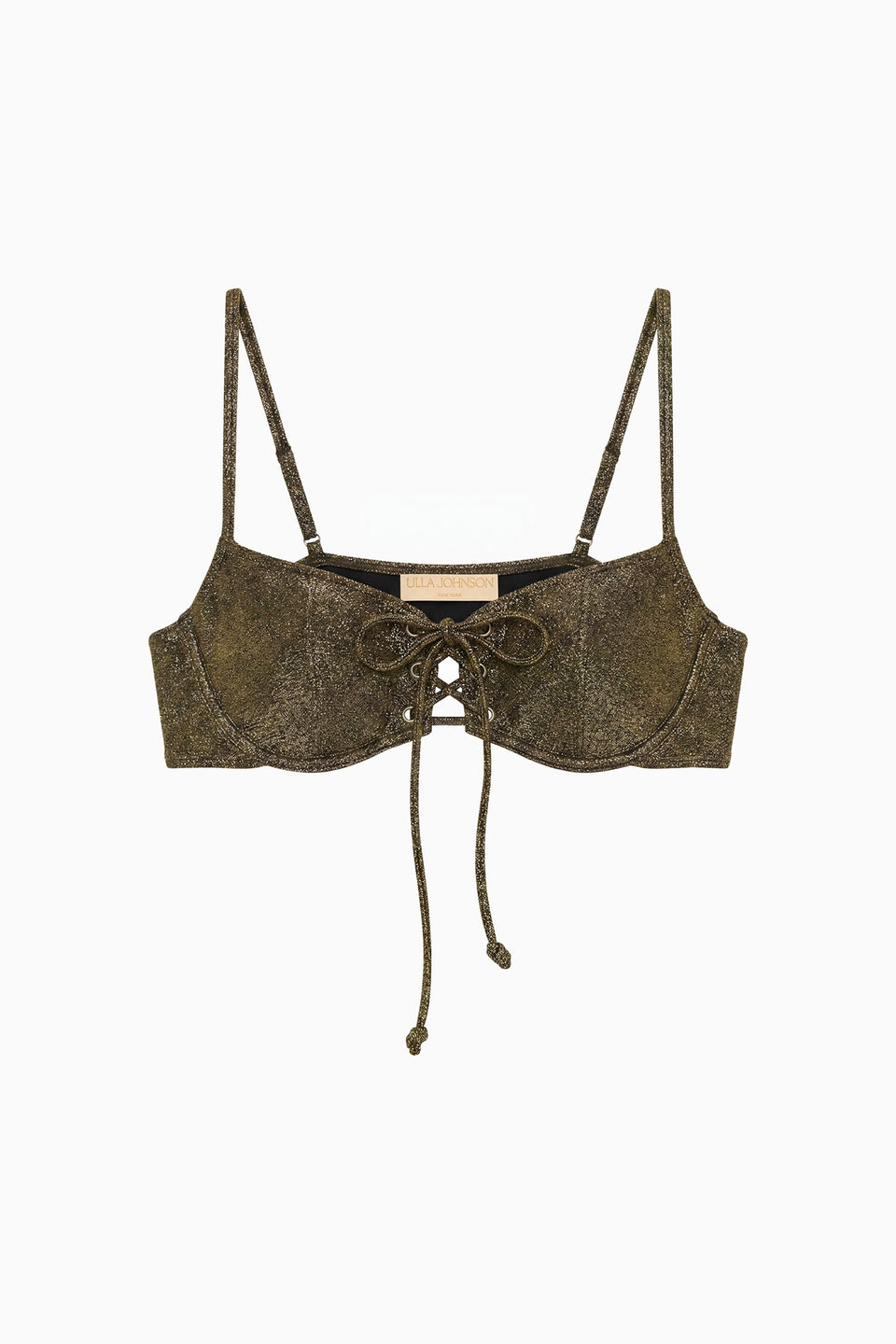 Noa Front Tie Bikini Top - Noir