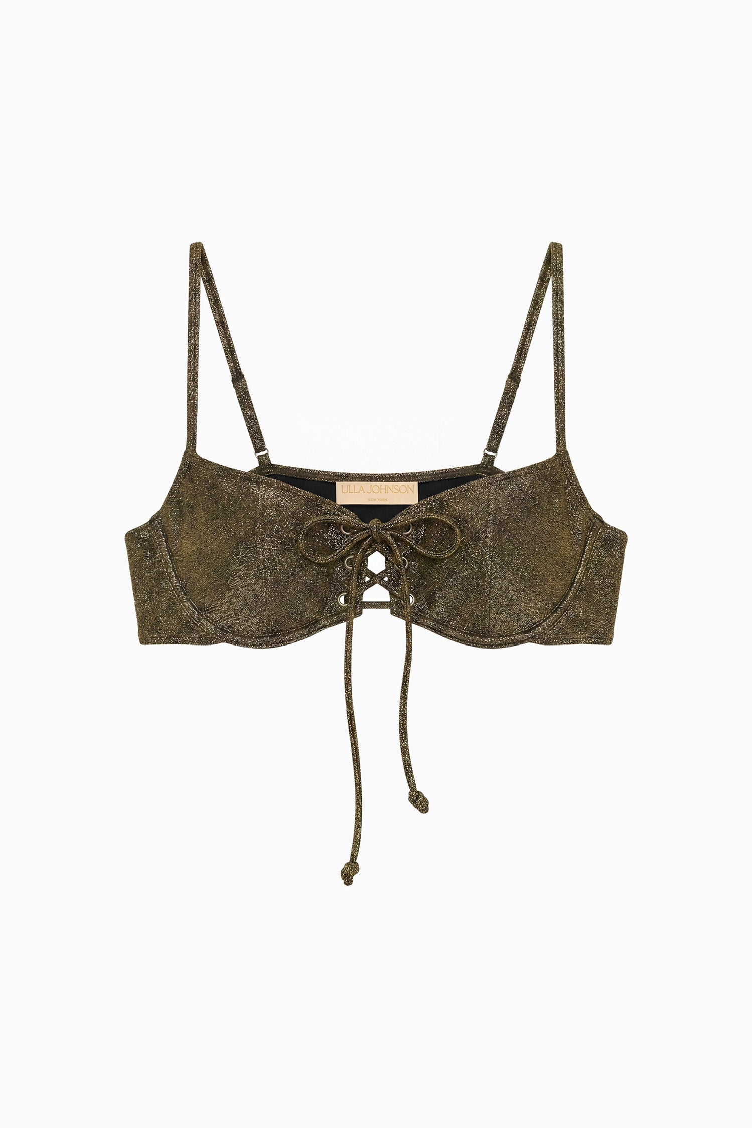 Ulla Johnson Noa Front Tie Bikini Top - Noir