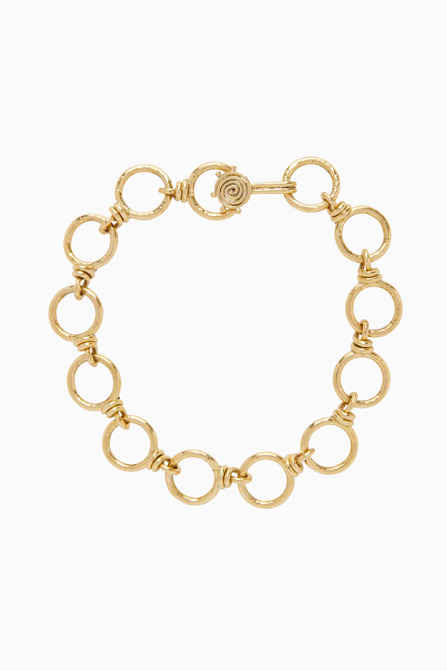 Hammered Circle Chain Necklace - Brass - Ulla Johnson