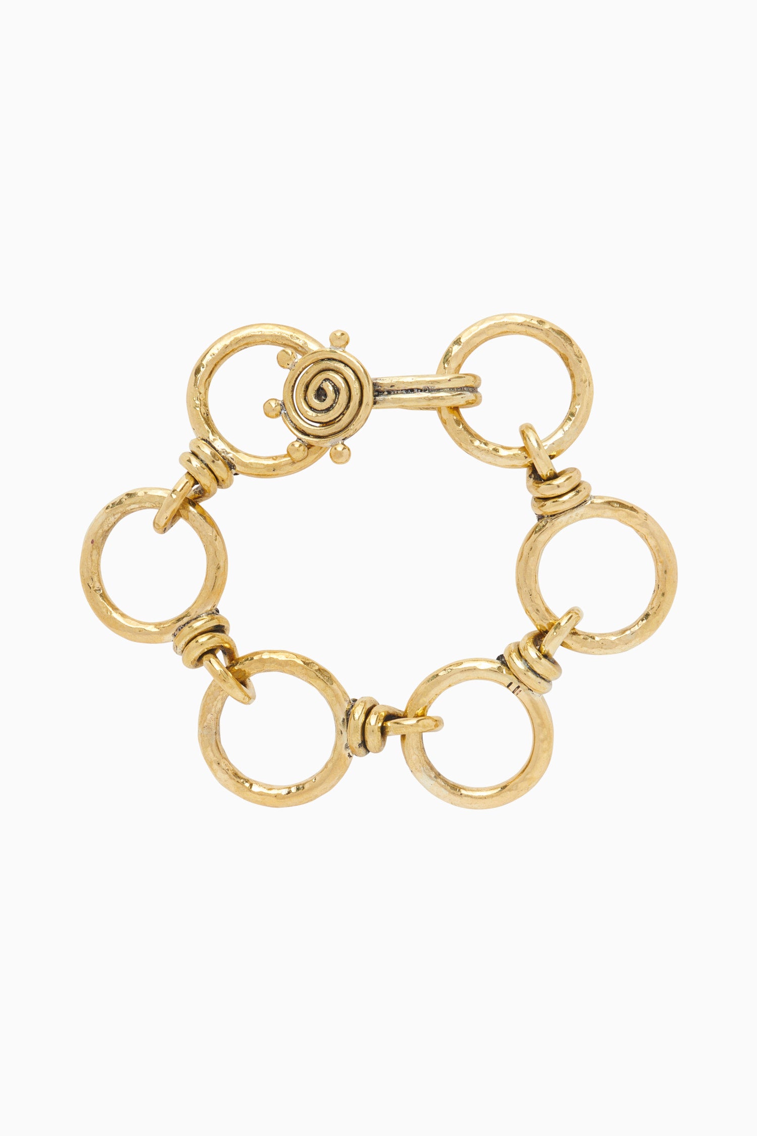 Ulla Johnson Hammered Circle Chain Bracelet - Brass