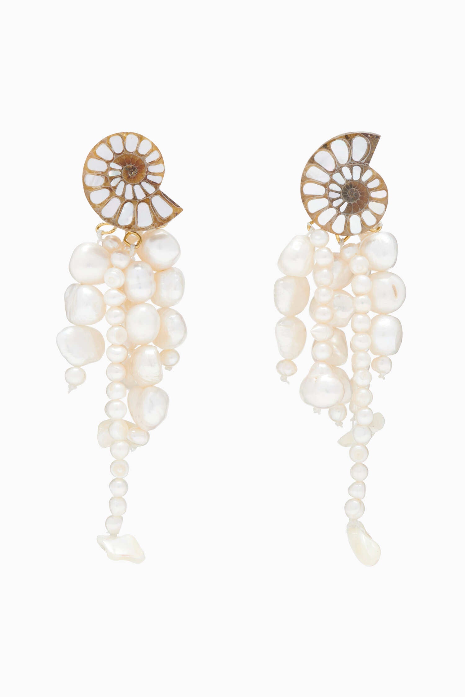 Shell and Pearl Chandelier Earring - Pearl - Ulla Johnson