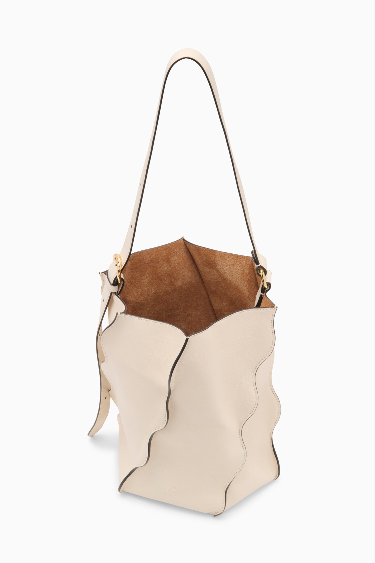 Adria Pleated Wave Bucket - Alabaster