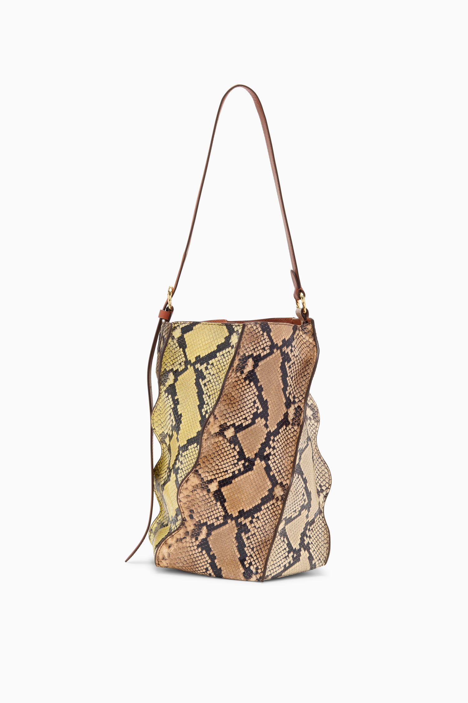 Adria Pleated Wave Bucket - Mixte Python Python-Embossed