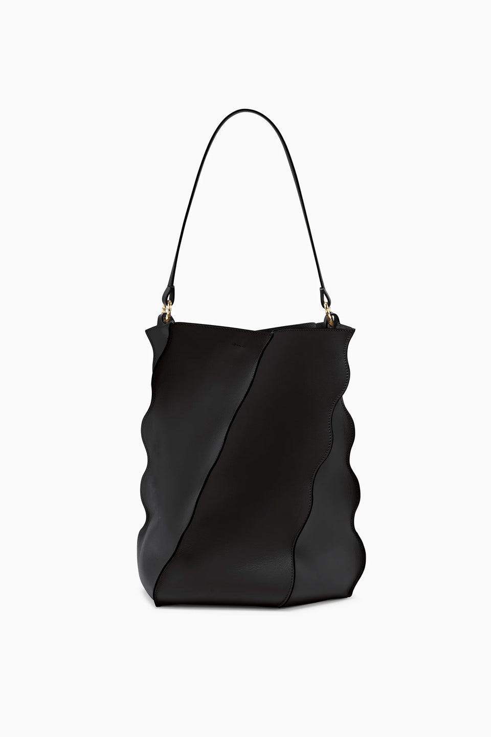 Adria Pleated Wave Bucket - Noir