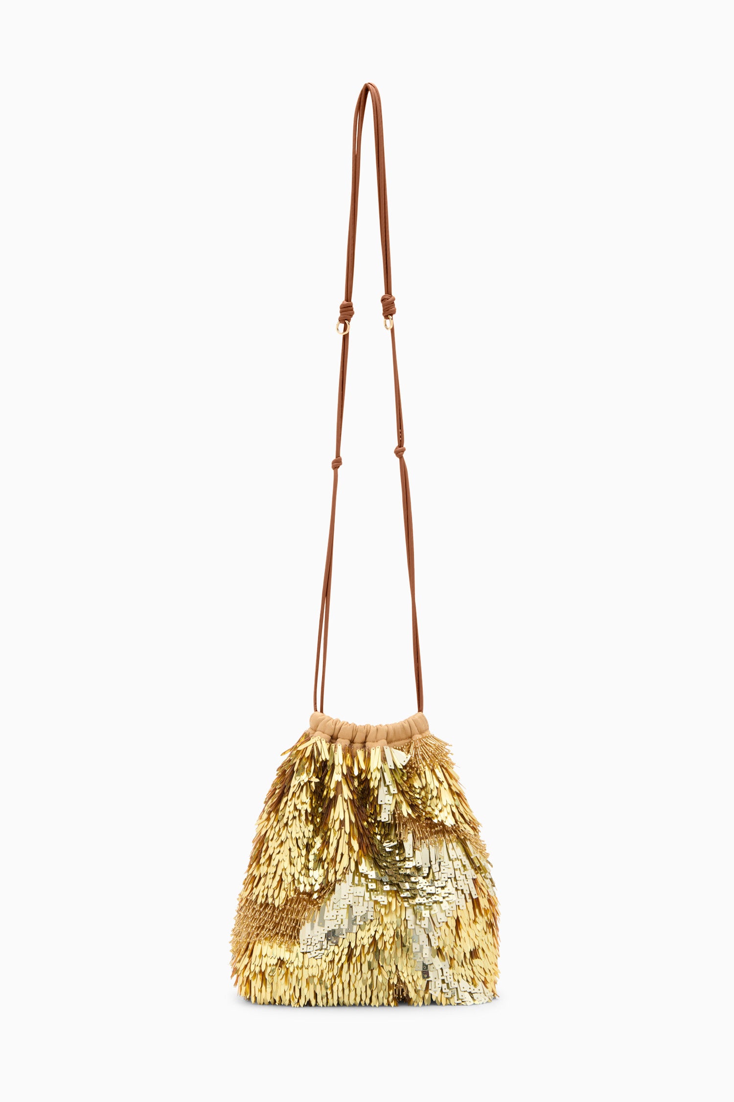 Ulla Johnson Celeste Paillette Drawstring Bag - Gilt