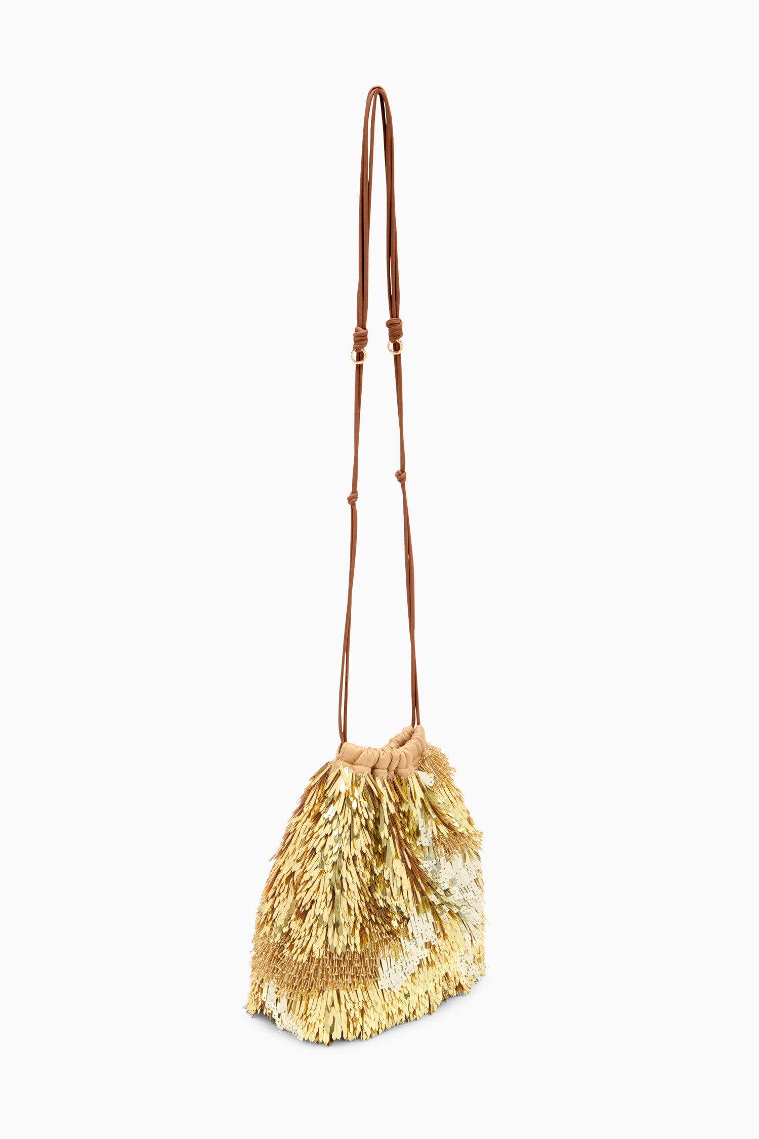 Ulla Johnson Celeste Paillette Drawstring Bag - Gilt