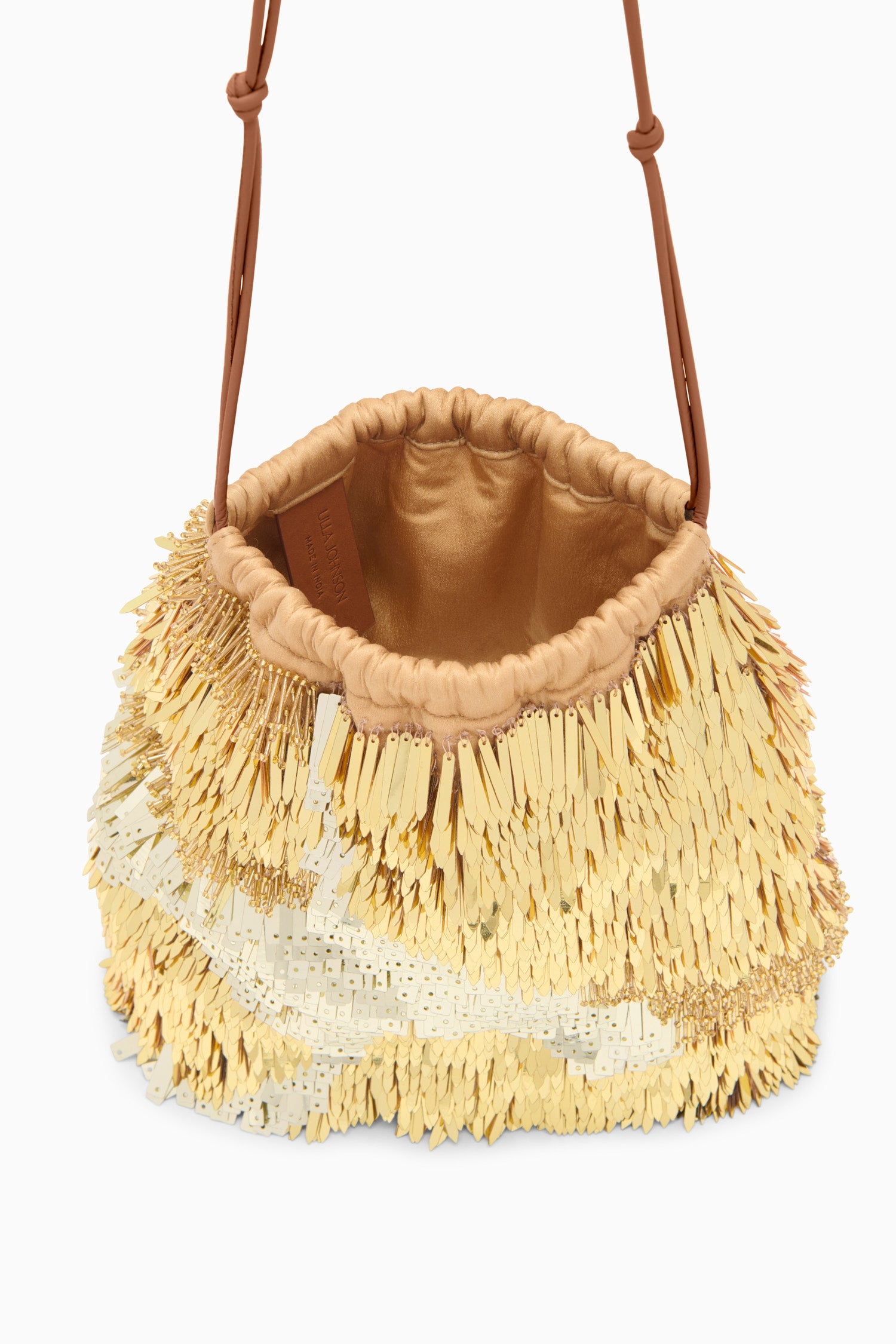 Ulla Johnson Celeste Paillette Drawstring Bag - Gilt