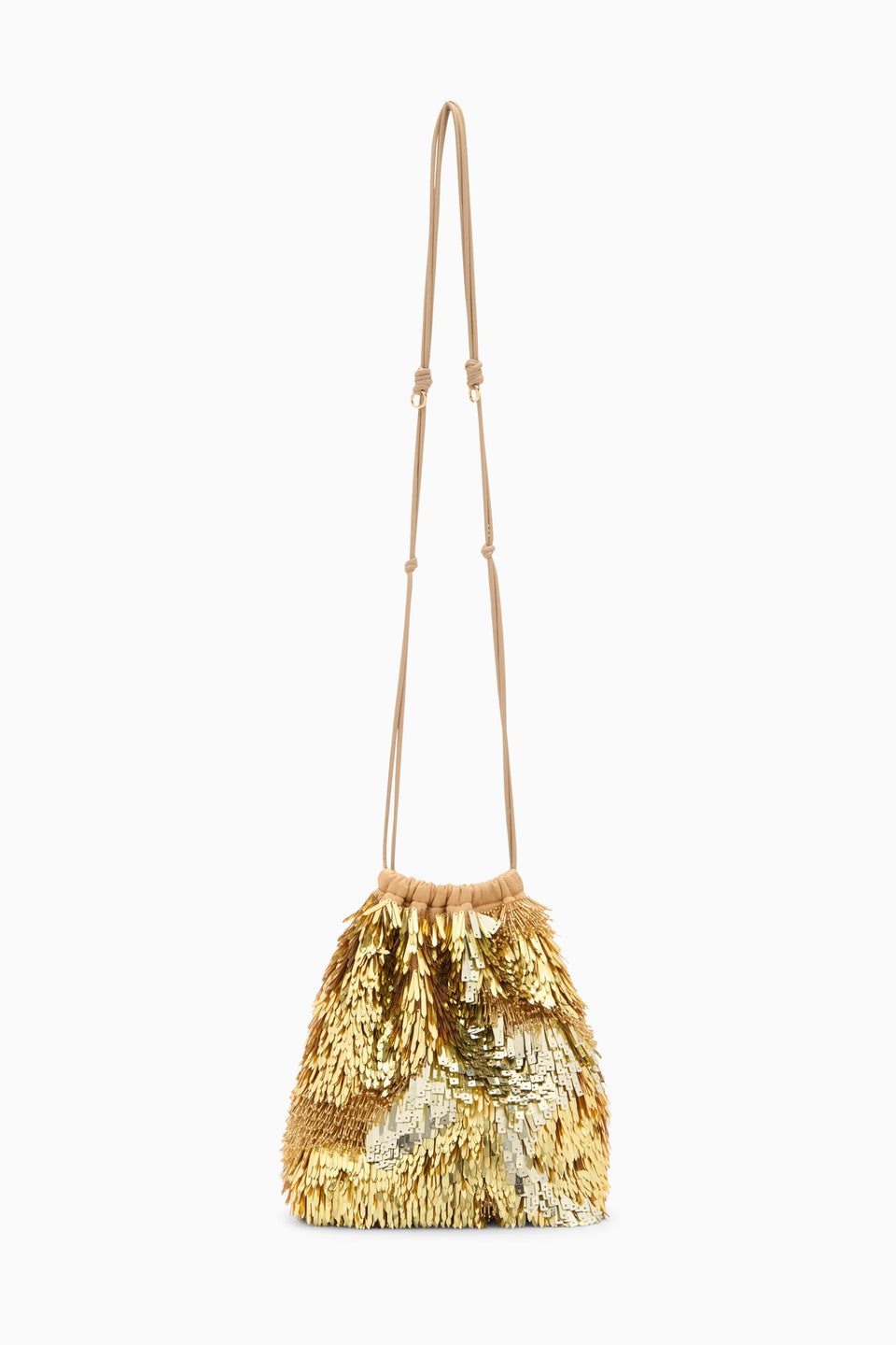 Celeste Paillette Drawstring Bag - Gilt