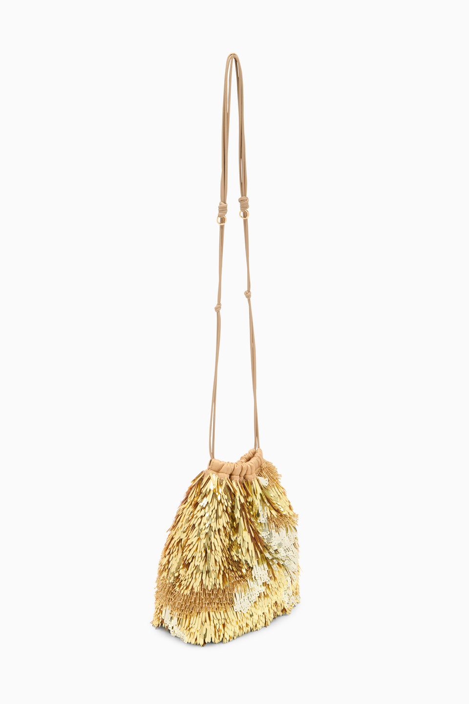 Celeste Paillette Drawstring Bag - Gilt