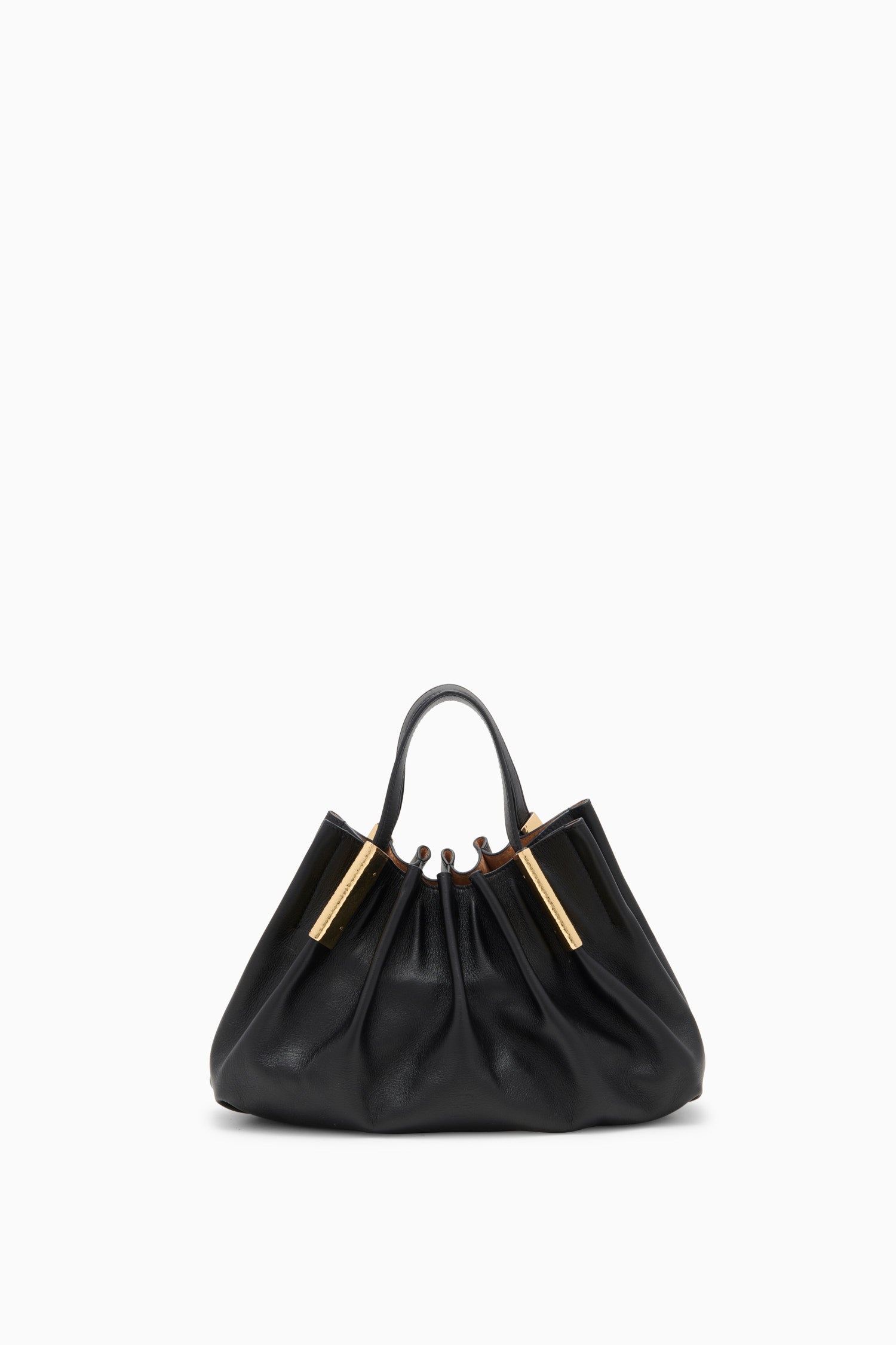 Isadora Mini Ruched East-West Tote - Noir