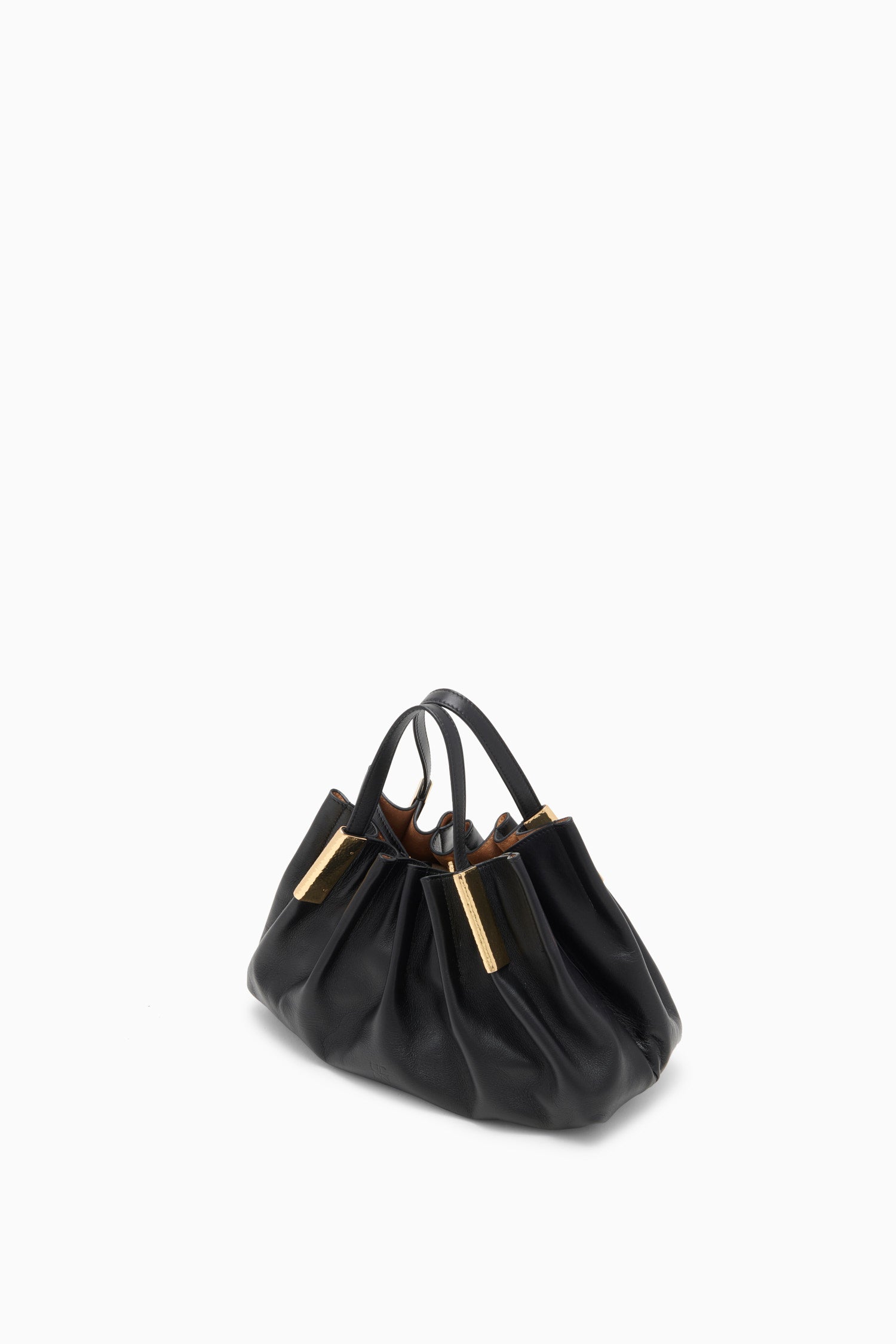 Isadora Mini Ruched East-West Tote - Noir