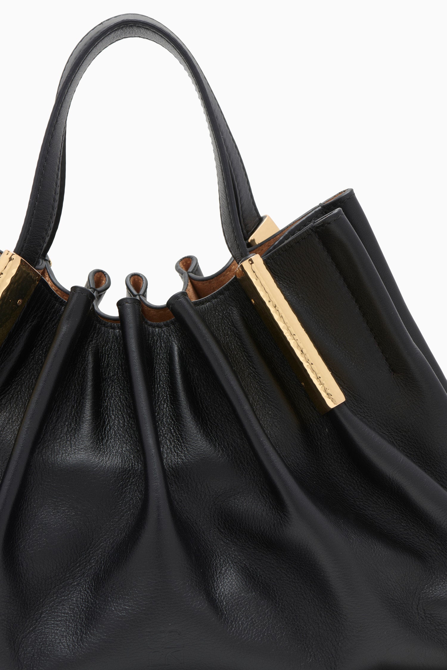 Isadora Mini Ruched East-West Tote - Noir