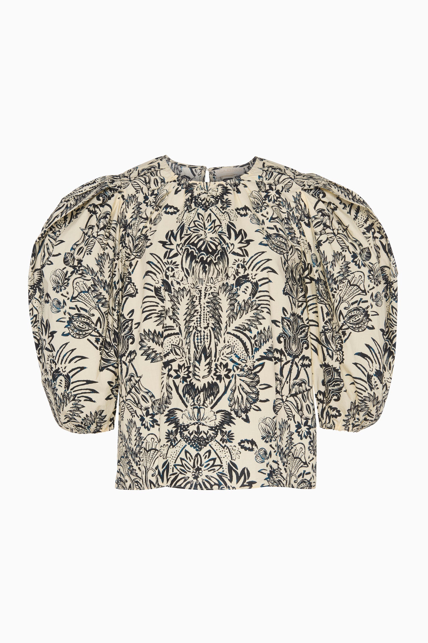 Frantiska Puff Sleeve Top - Ivory Flora