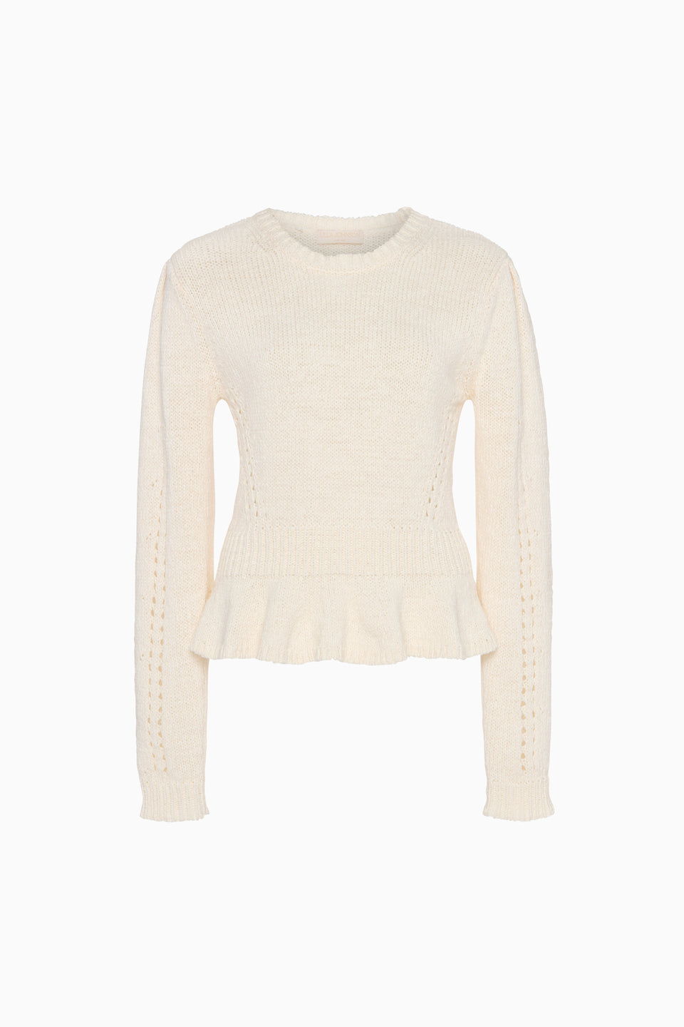 Aurelie Long Sleeve Peplum Pullover - Cowrie