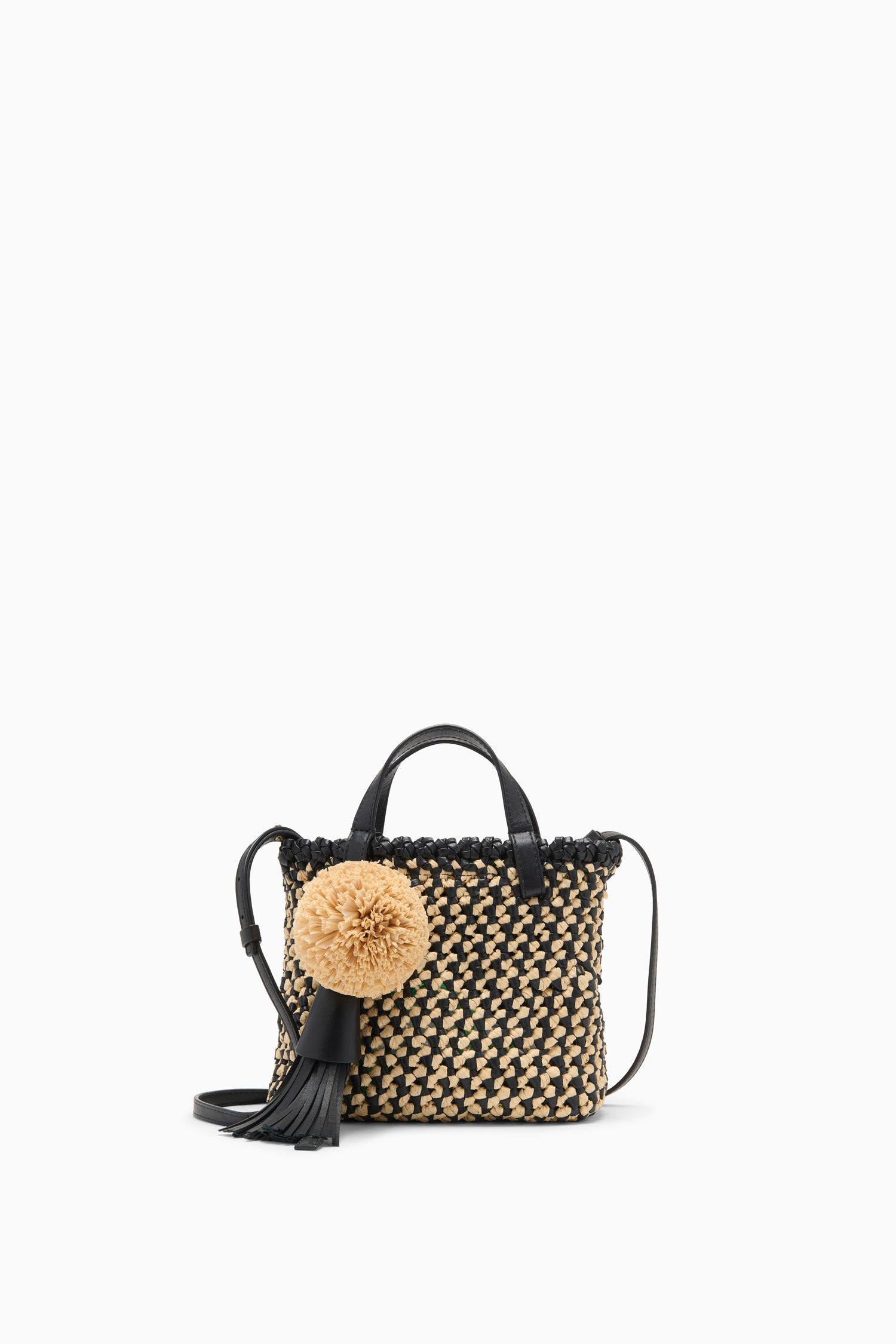 Raffia Mini Crossbody Noir