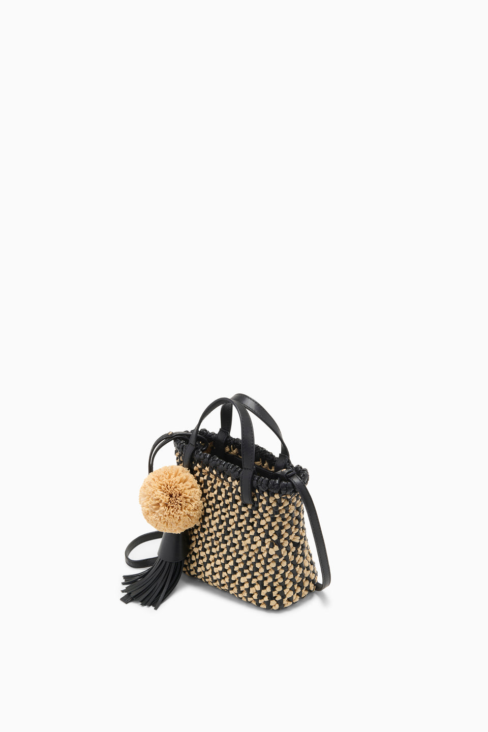 Raffia Mini Crossbody - Noir Natural