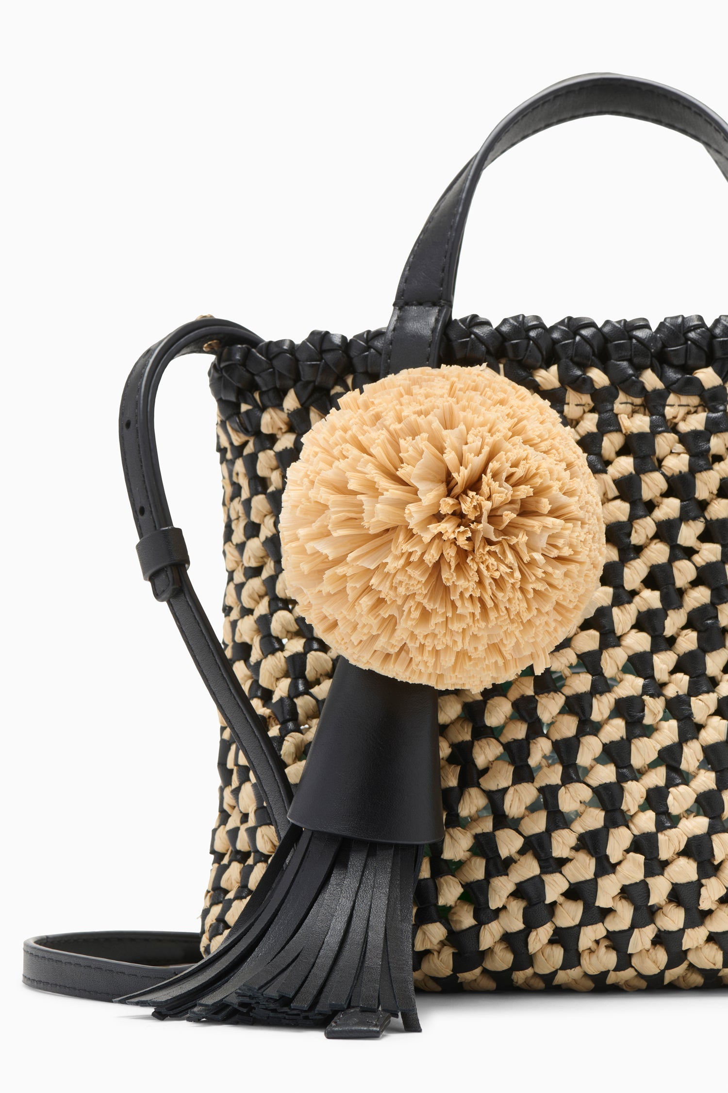 Ulla Johnson Raffia Mini Crossbody - Noir Natural