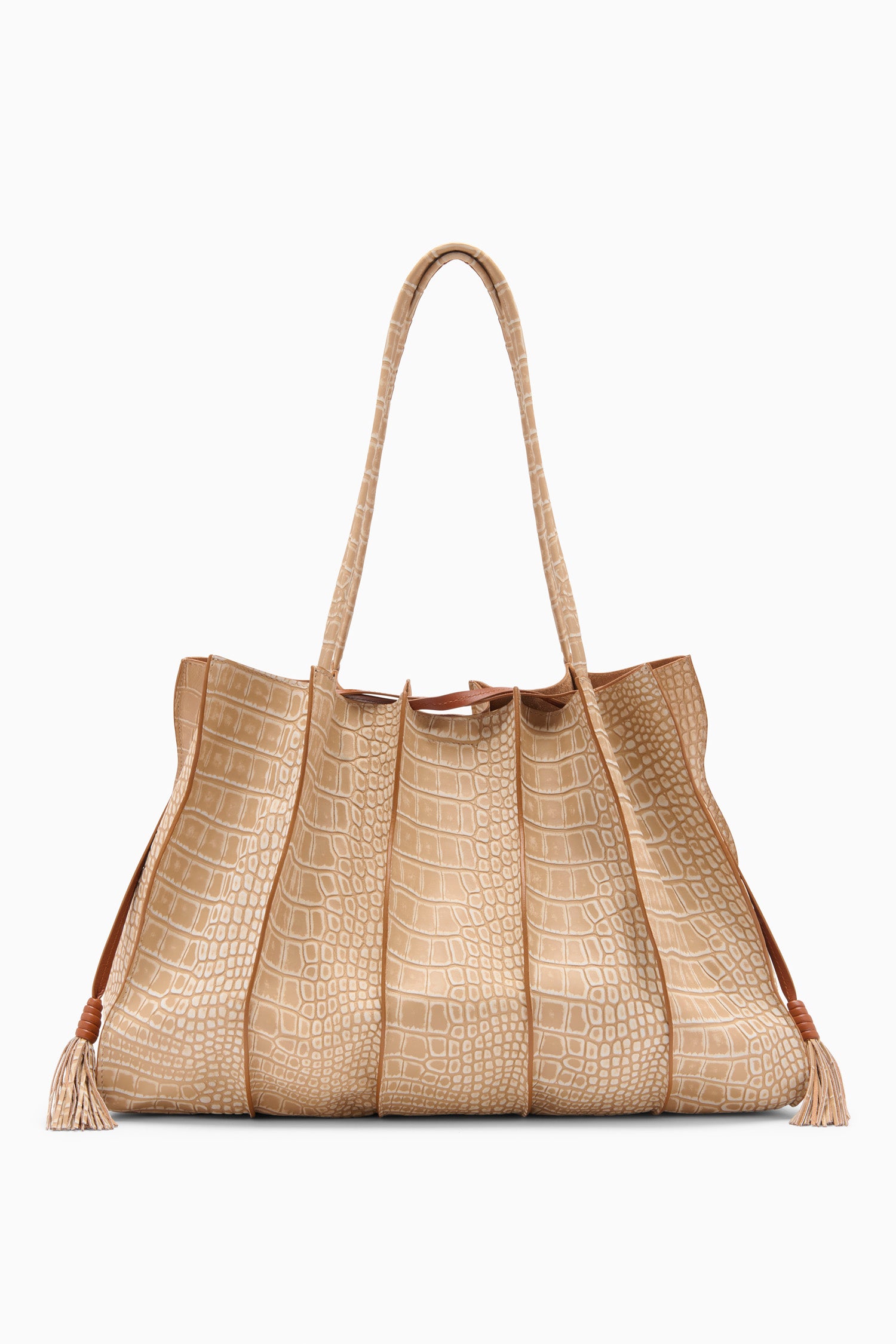Adria Large Tote - Dune Brown Italian Leather Tote Bag - Ulla Johnson