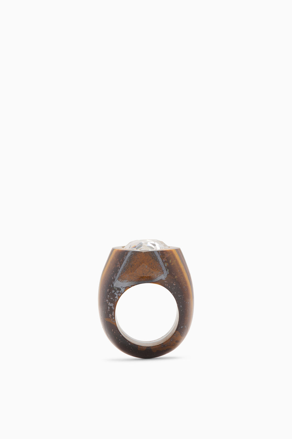 Crystal Pear Signet Ring - Tiger's Eye