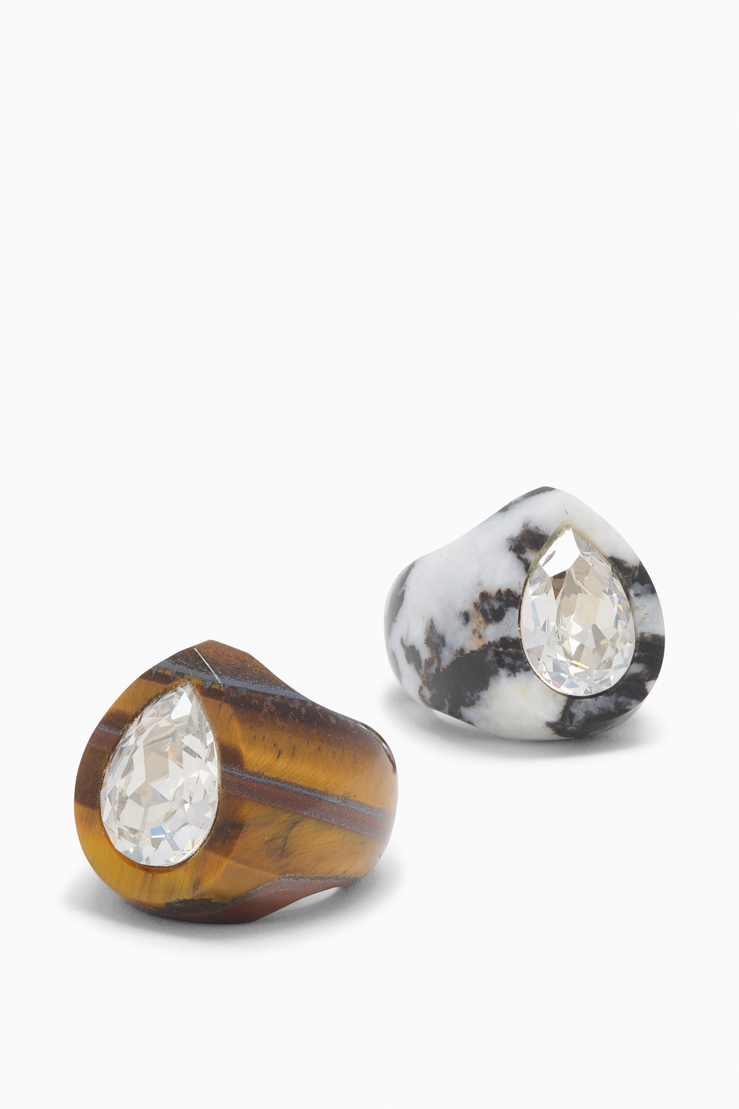 Ulla Johnson Crystal Pear Signet Ring - Tiger's Eye