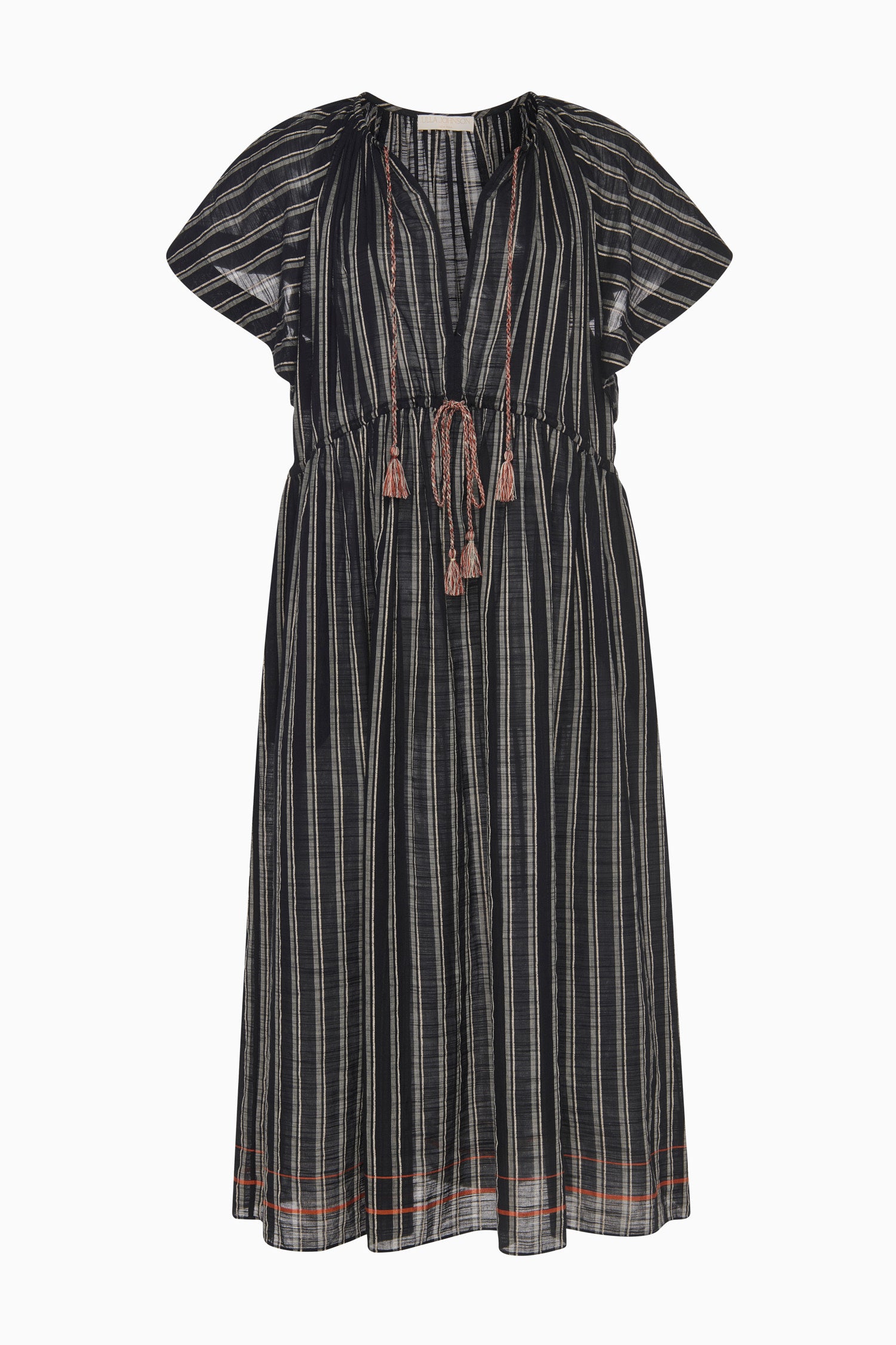 Ulla Johnson Ariane Striped Dress Coverup - Noir Stripe