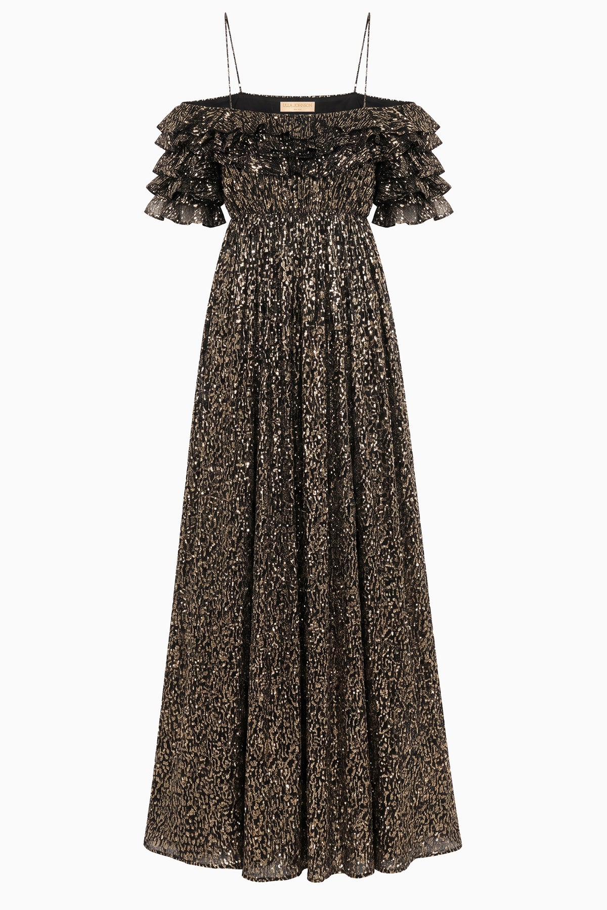 ⁣⁢Vestido largo Persephone hombros descubiertos - Noir⁤⁣
