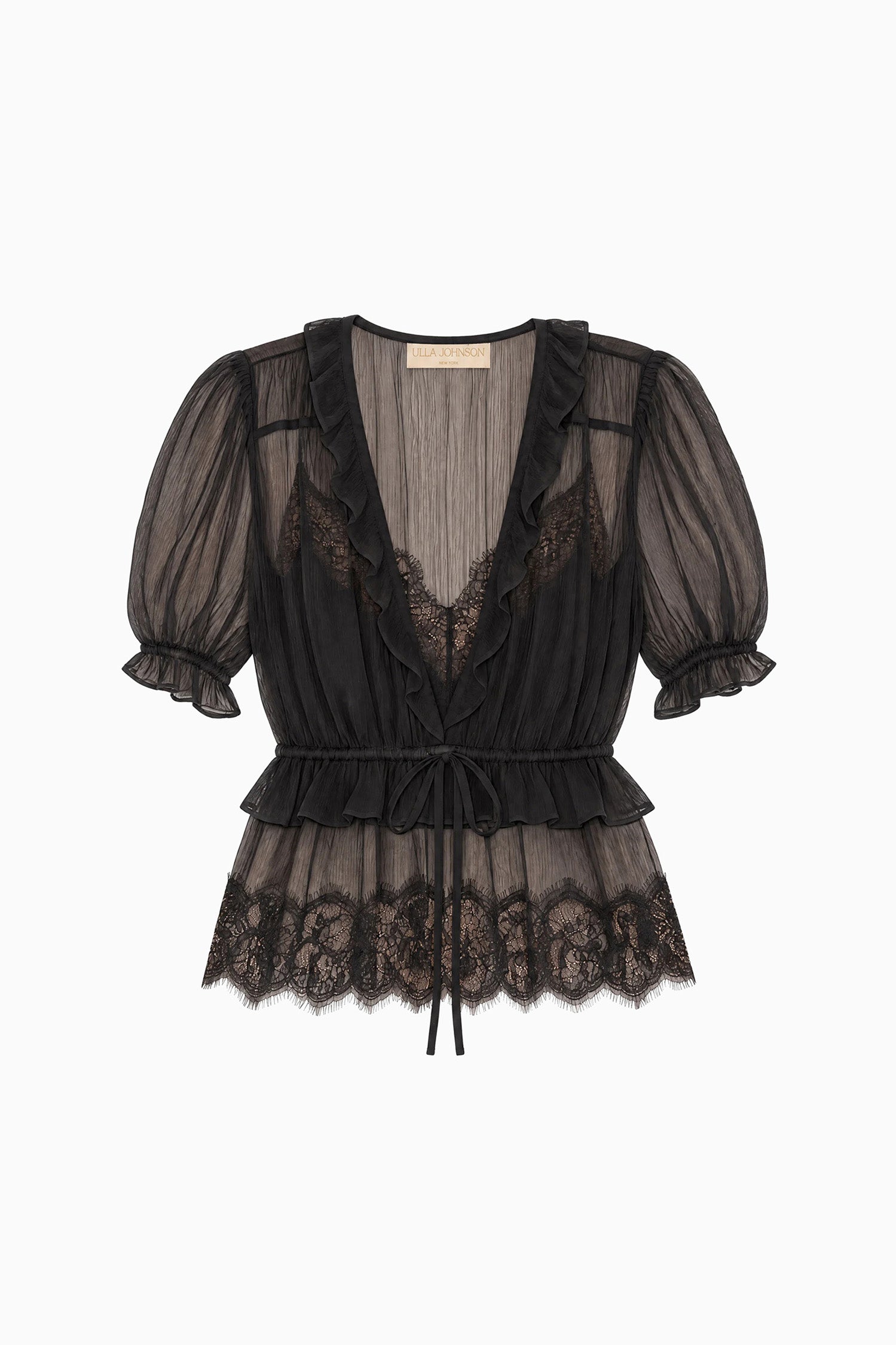 Ulla Johnson ⁣⁢Selene Top a manica a palloncino - Noir⁤⁣